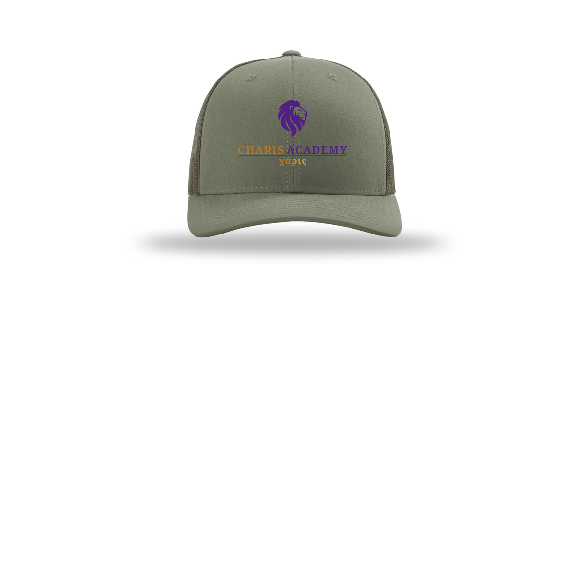 cahazleton-richardson-trucker-cap-embroidery-capfront-R112-loden-flat-front