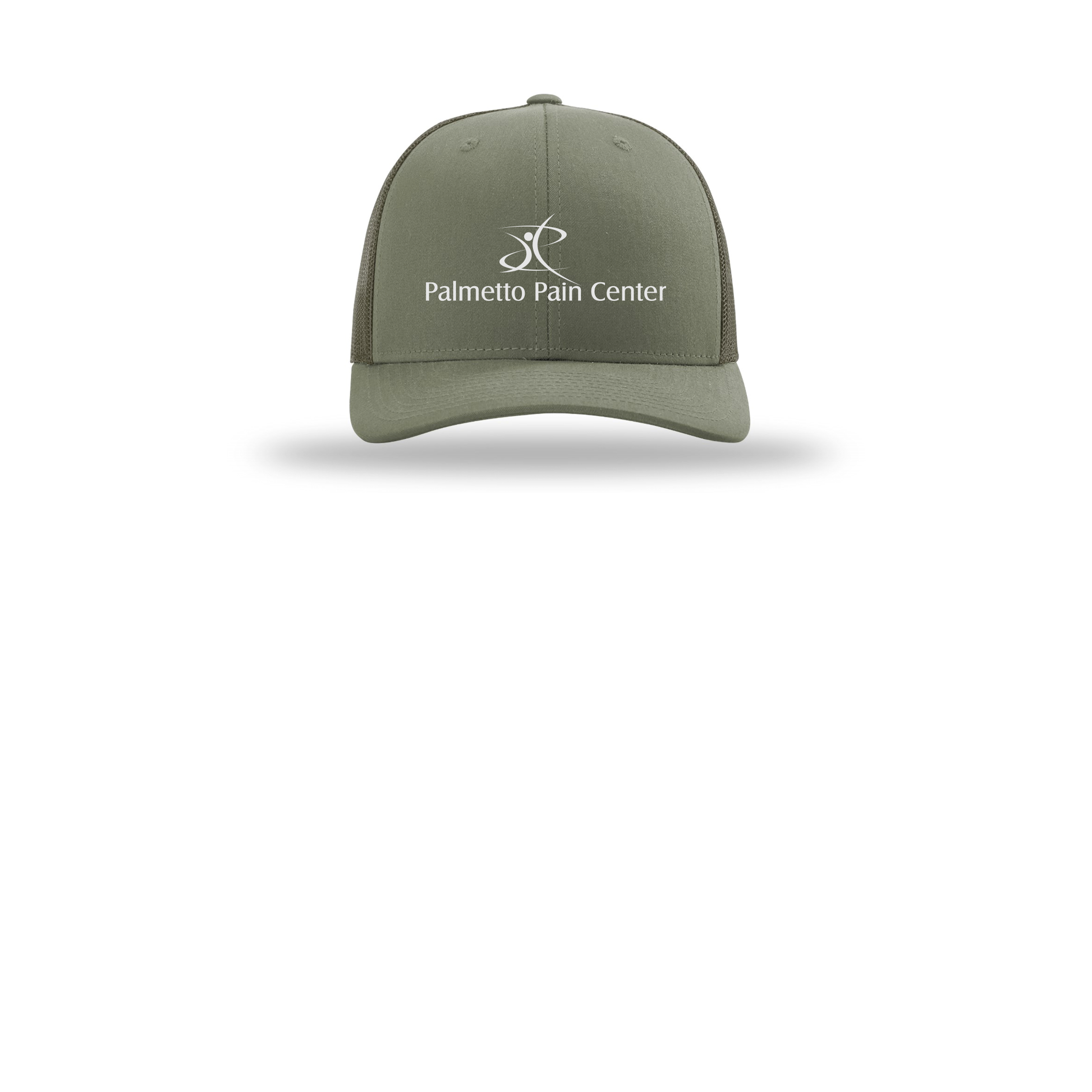 palmetto-pain-center-richardson-trucker-cap-embroidery-capfront-R112-loden-flat-front
