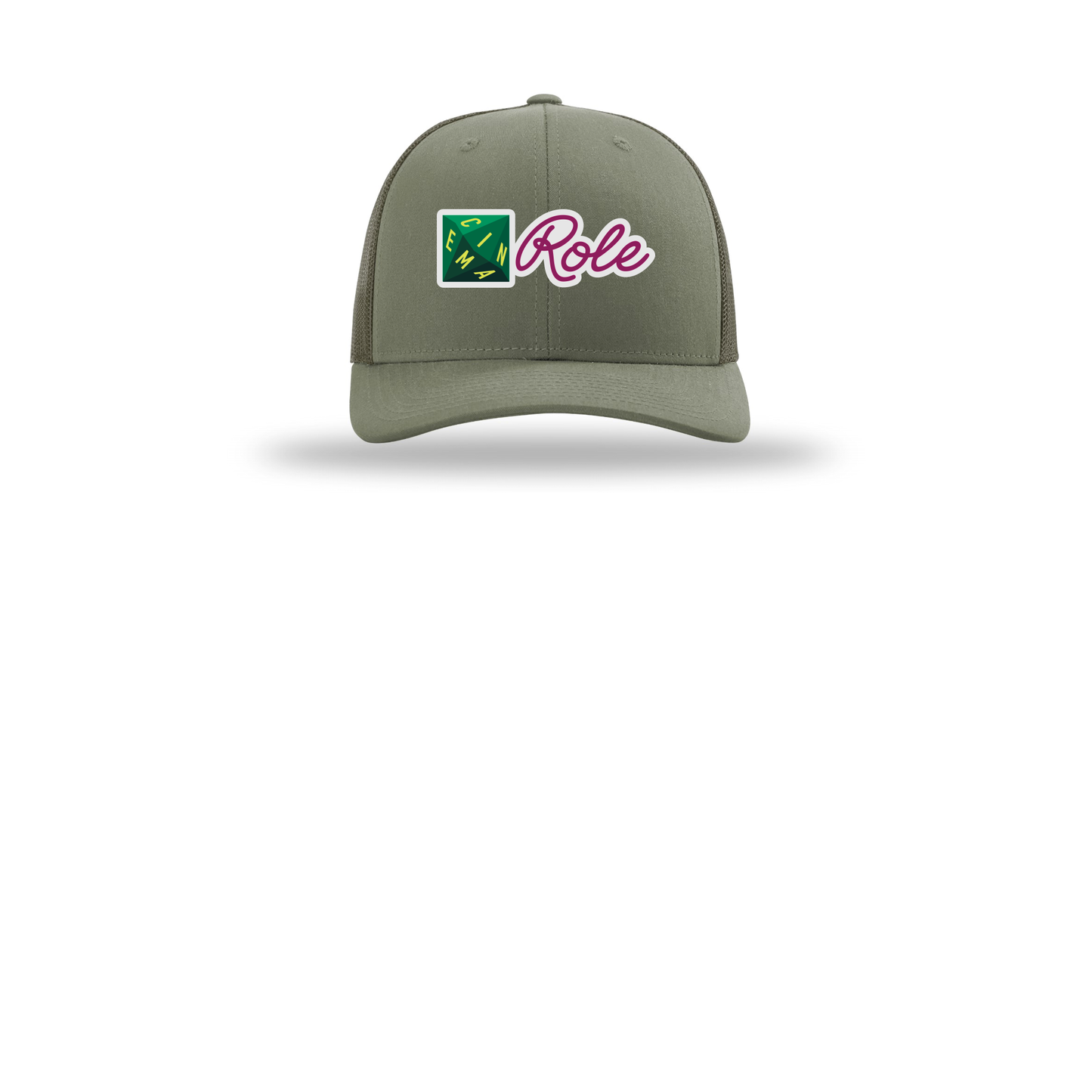 cinemarole-richardson-trucker-cap-embroidery-capfront-R112-loden-flat-front