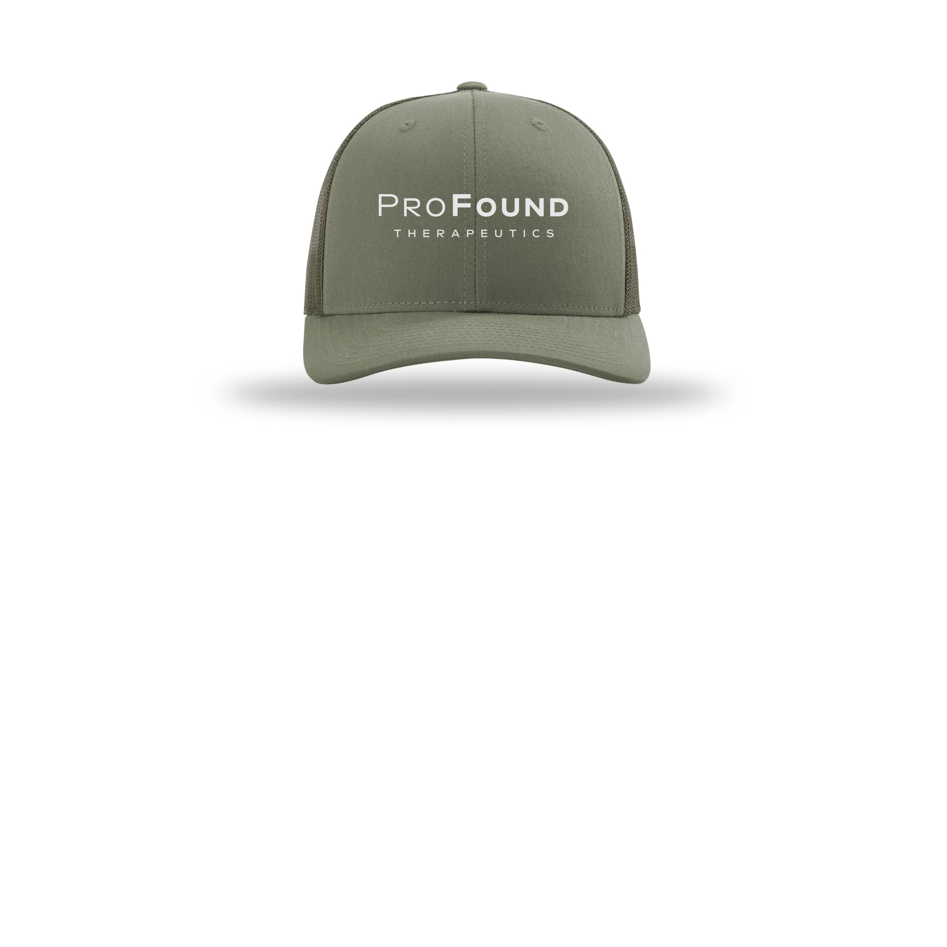 profoundtx-richardson-trucker-cap-embroidery-capfront-R112-loden-flat-front