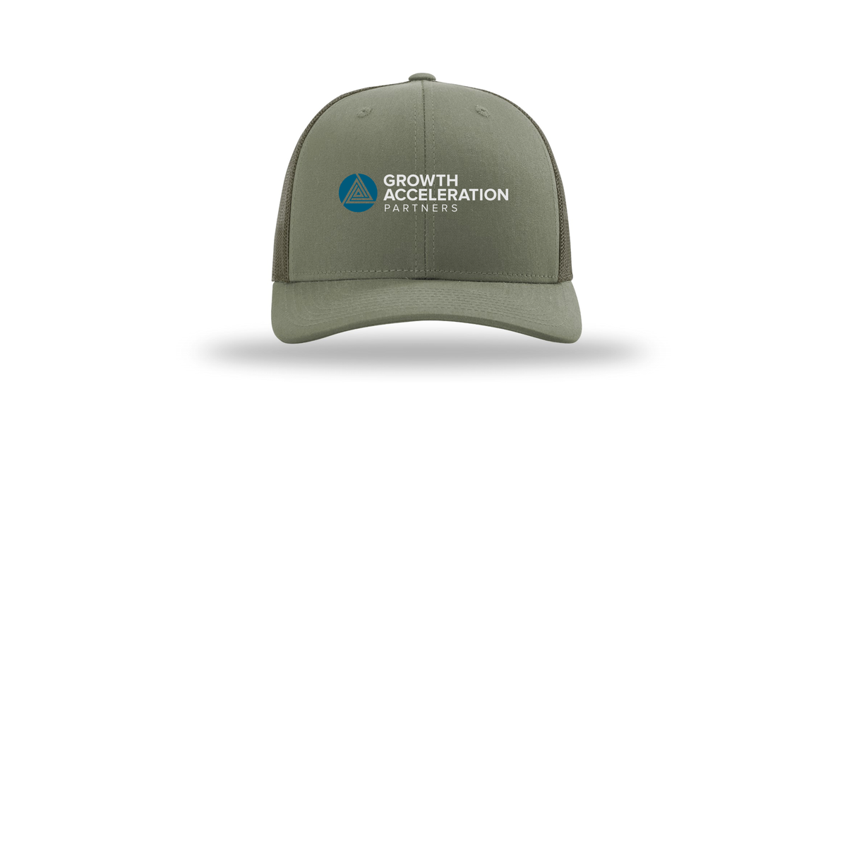 growthaccelerationpartners-richardson-trucker-cap-embroidery-capfront-R112-loden-flat-front
