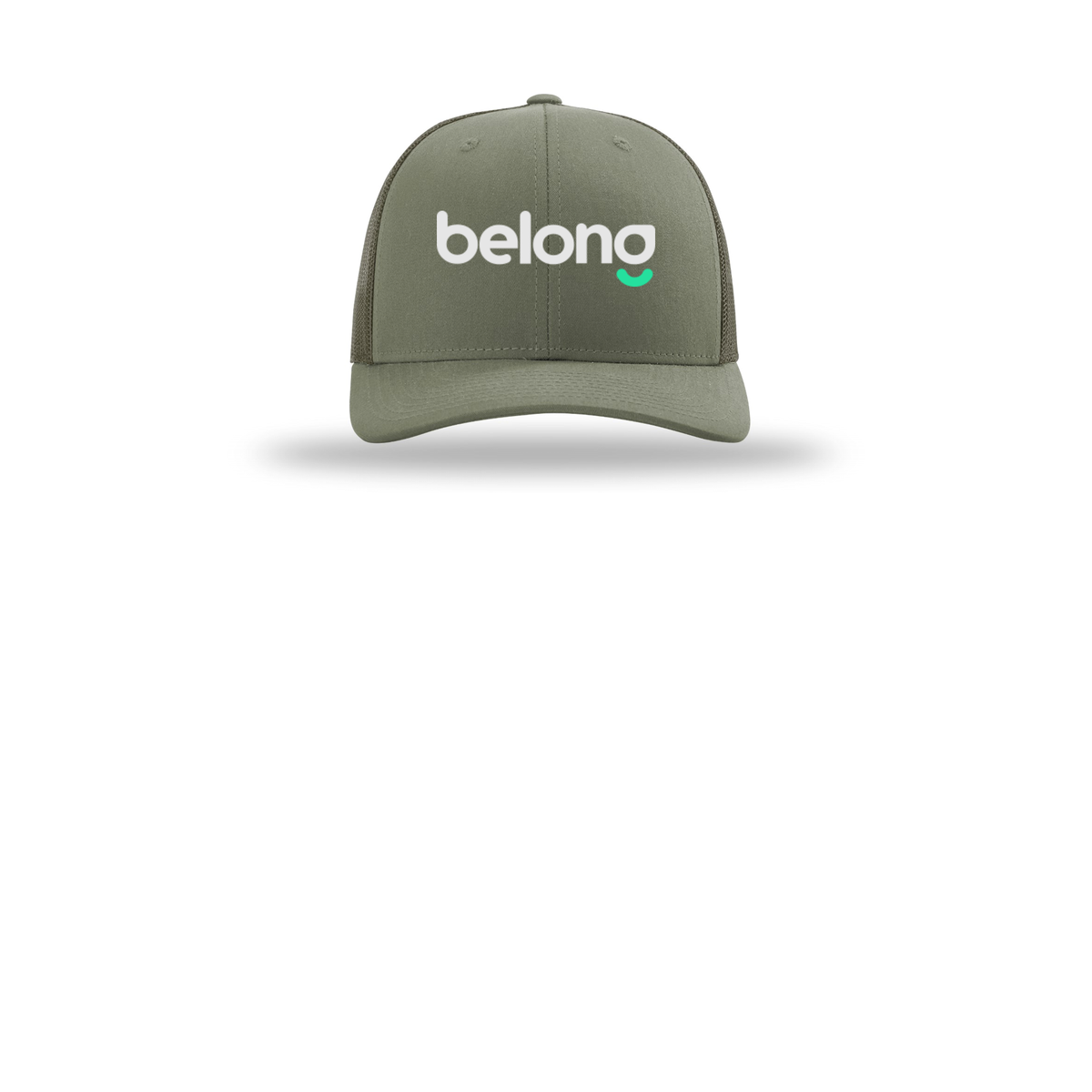 belonghome-richardson-trucker-cap-embroidery-capfront-R112-loden-flat-front