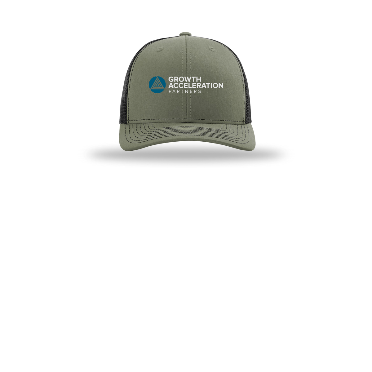 growthaccelerationpartners-richardson-trucker-cap-embroidery-capfront-R112-lodenblack-flat-front
