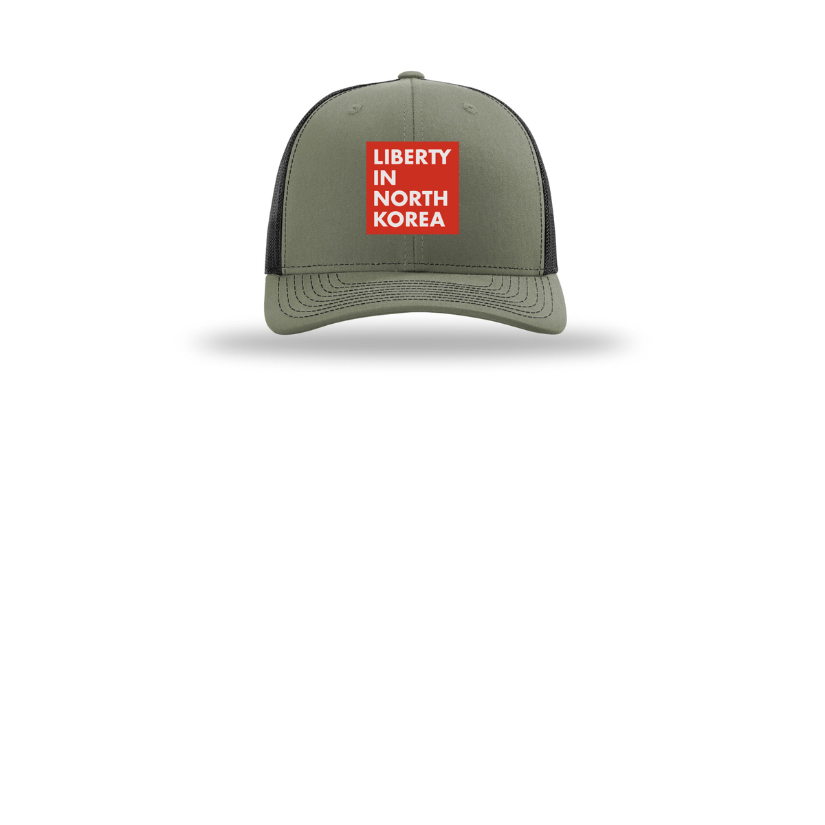 libertyinnorthkorea-richardson-trucker-cap-embroidery-capfront-R112-lodenblack-flat-front