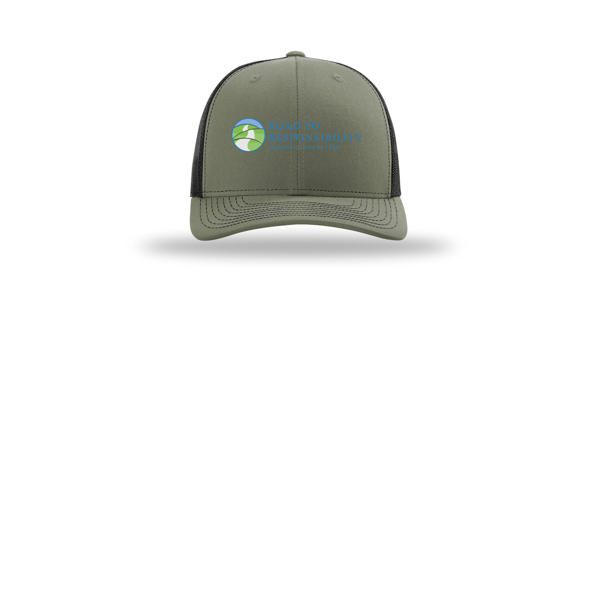 roadtoresponsibility-richardson-trucker-cap-embroidery-capfront-R112-lodenblack-flat-front