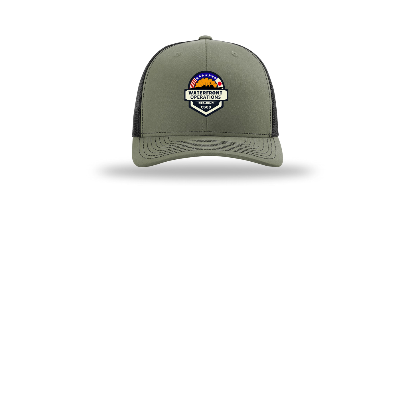 waterfront-operations-retro-trucker-cap-embroidery-capfront-R112-lodenblack-flat-front