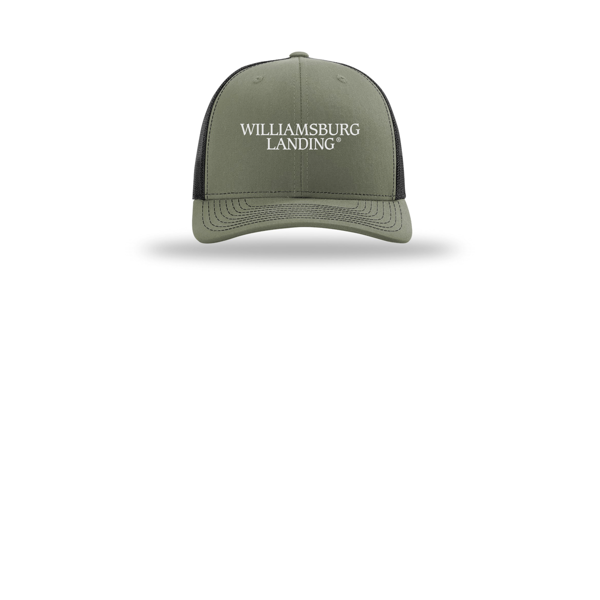 williamsburglanding-richardson-trucker-cap-embroidery-capfront-R112-lodenblack-flat-front