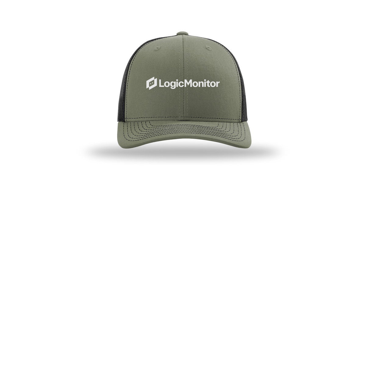 logicmonitor-richardson-trucker-cap-embroidery-capfront-R112-lodenblack-flat-front