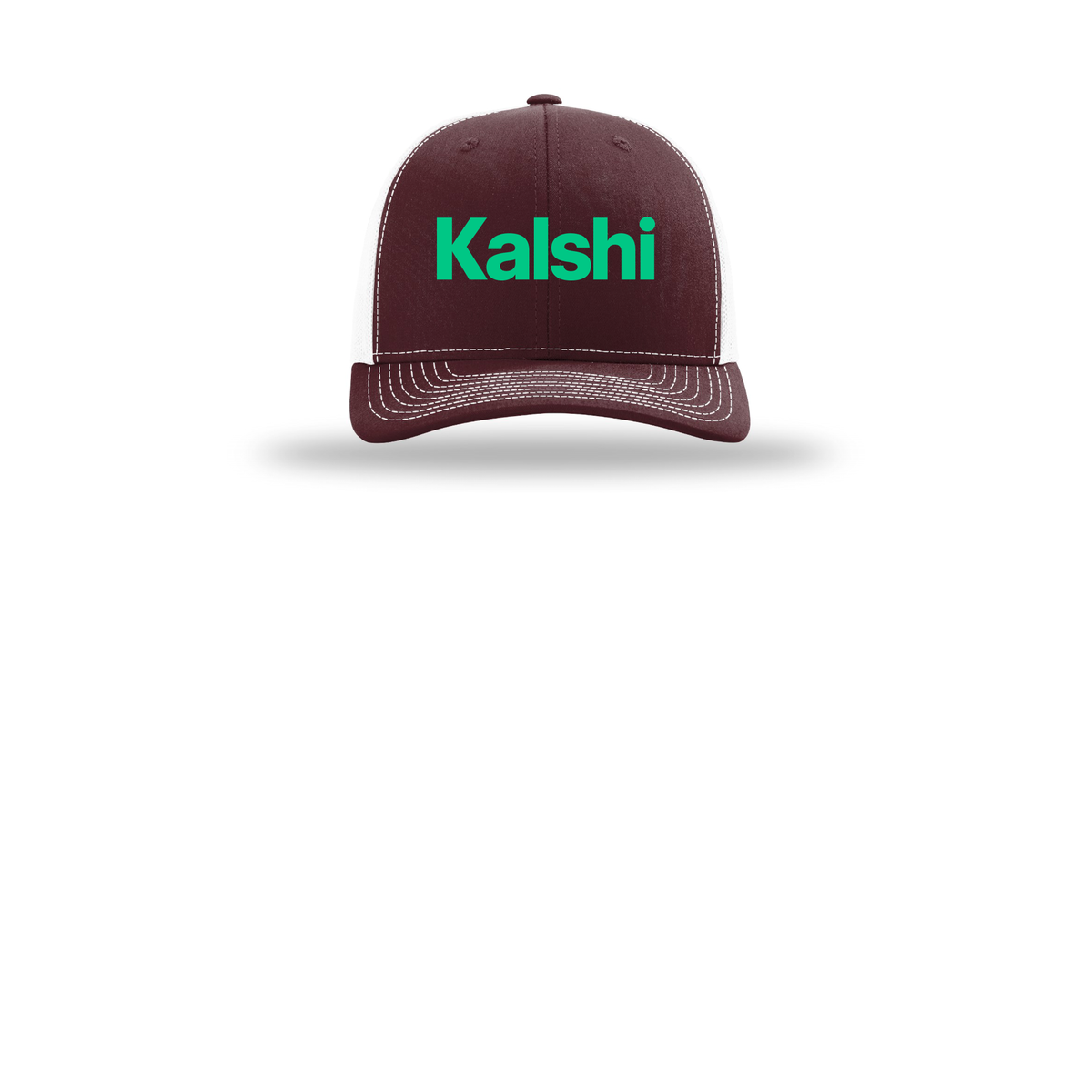 kalshi-richardson-trucker-cap-embroidery-capfront-R112-maroonwhite-flat-front