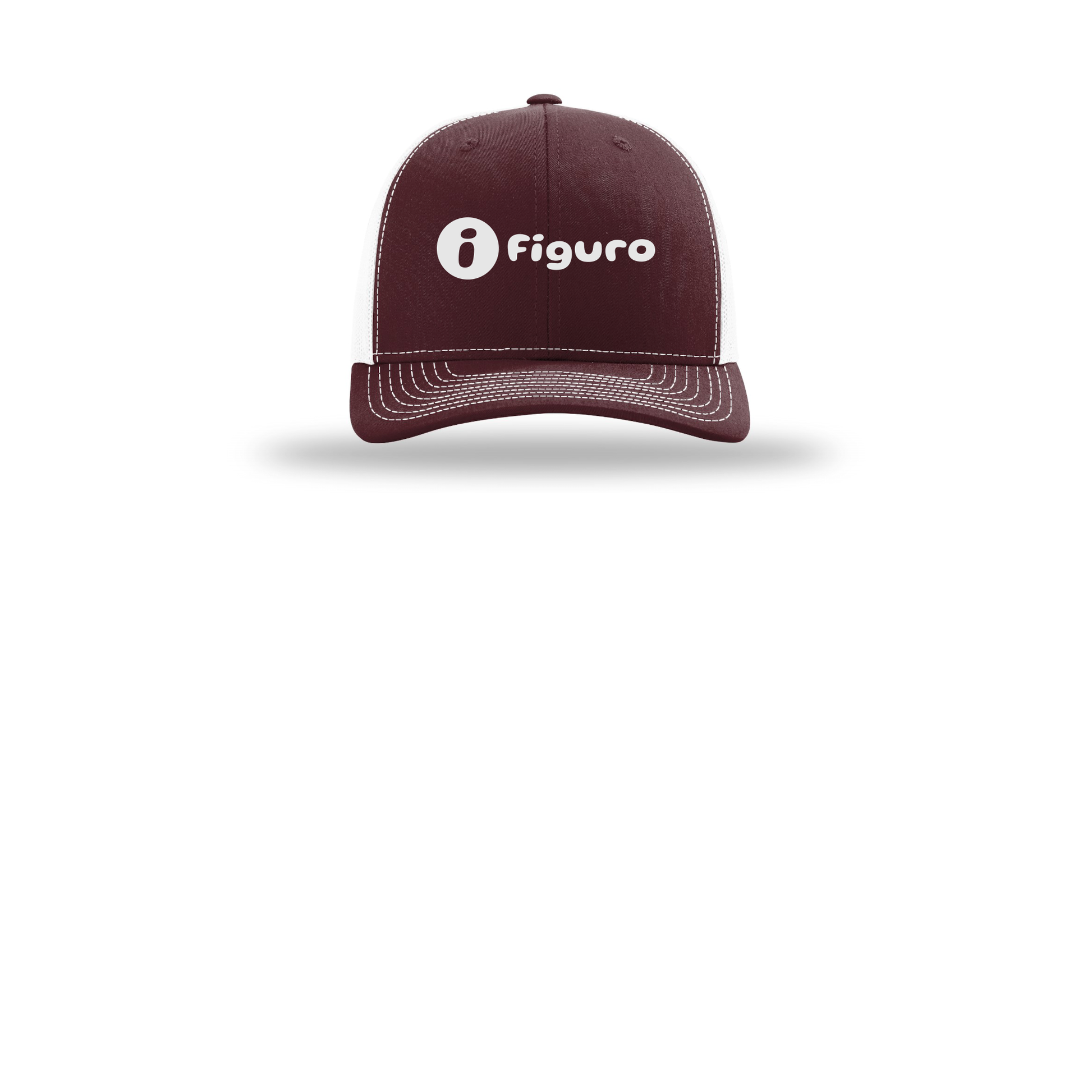 getfiguro-richardson-trucker-cap-embroidery-capfront-R112-maroonwhite-flat-front