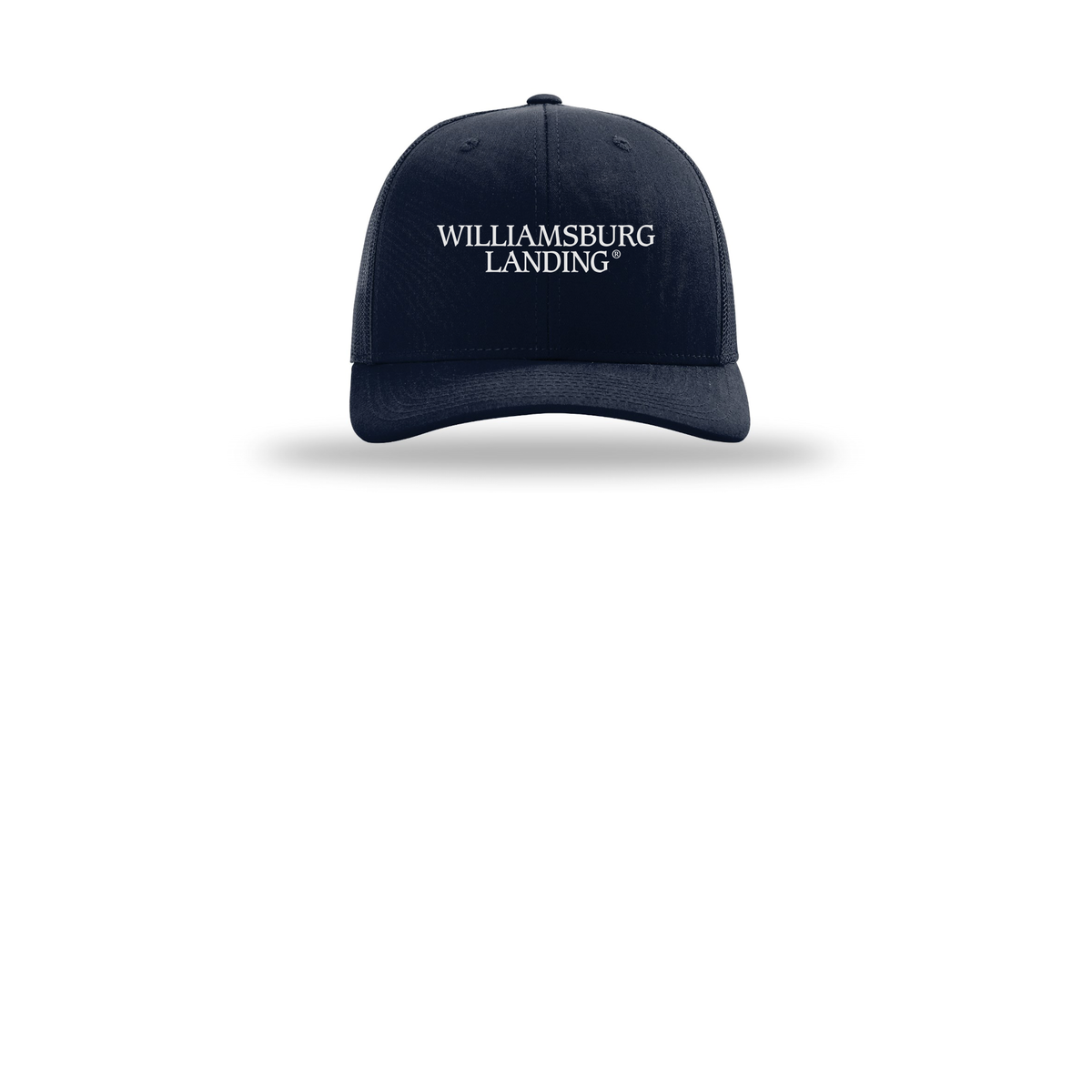 williamsburglanding-richardson-trucker-cap-embroidery-capfront-R112-navy-flat-front