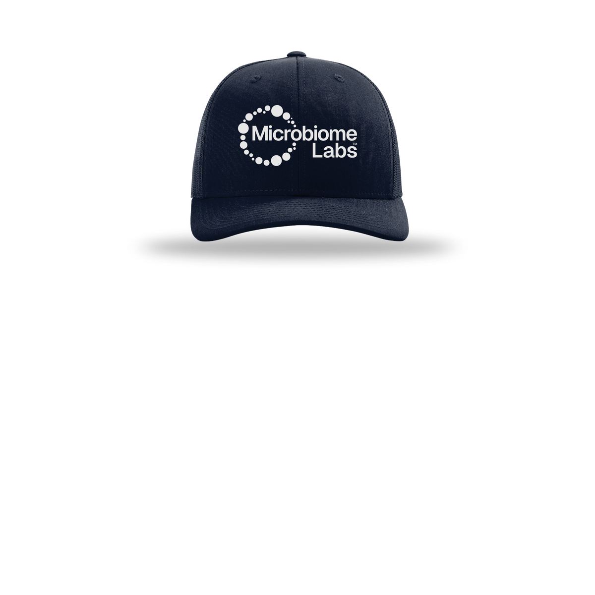microbiomelabs-richardson-trucker-cap-embroidery-capfront-R112-navy-flat-front