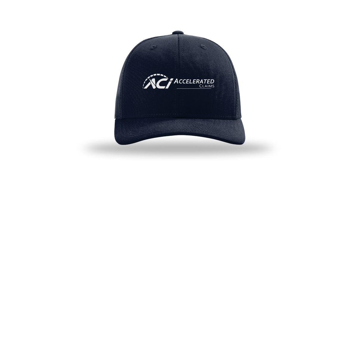 accelclaims-richardson-trucker-cap-embroidery-capfront-R112-navy-flat-front