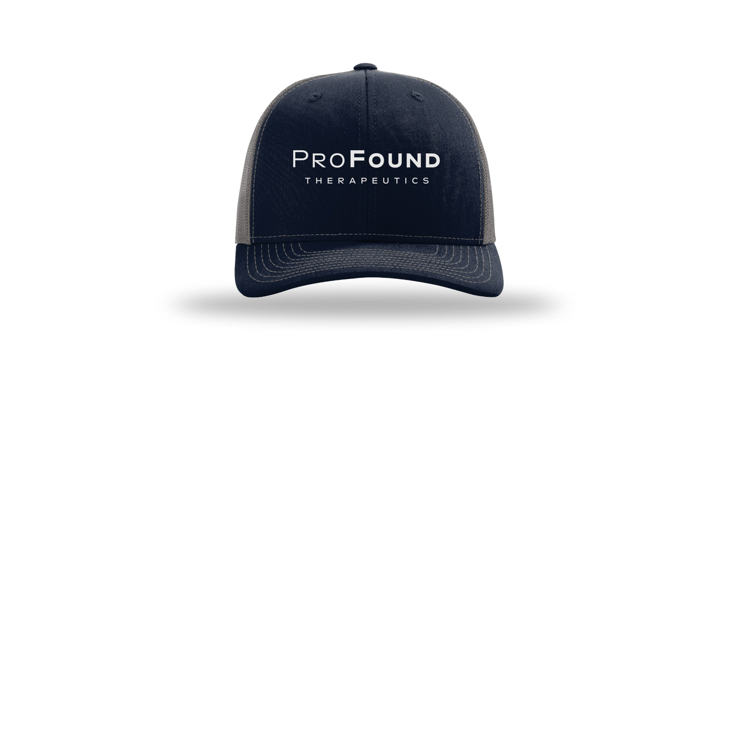 profoundtx-richardson-trucker-cap-embroidery-capfront-R112-navycharcoal-flat-front