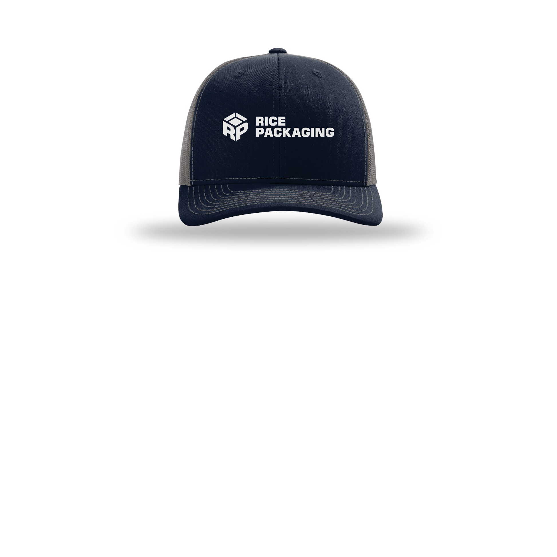 ricepackaging-richardson-trucker-cap-embroidery-capfront-R112-navycharcoal-flat-front