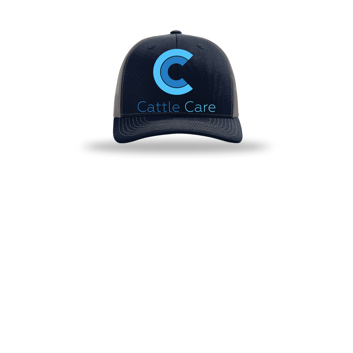 cattle-care-richardson-trucker-cap-embroidery-capfront-R112-navycharcoal-flat-front