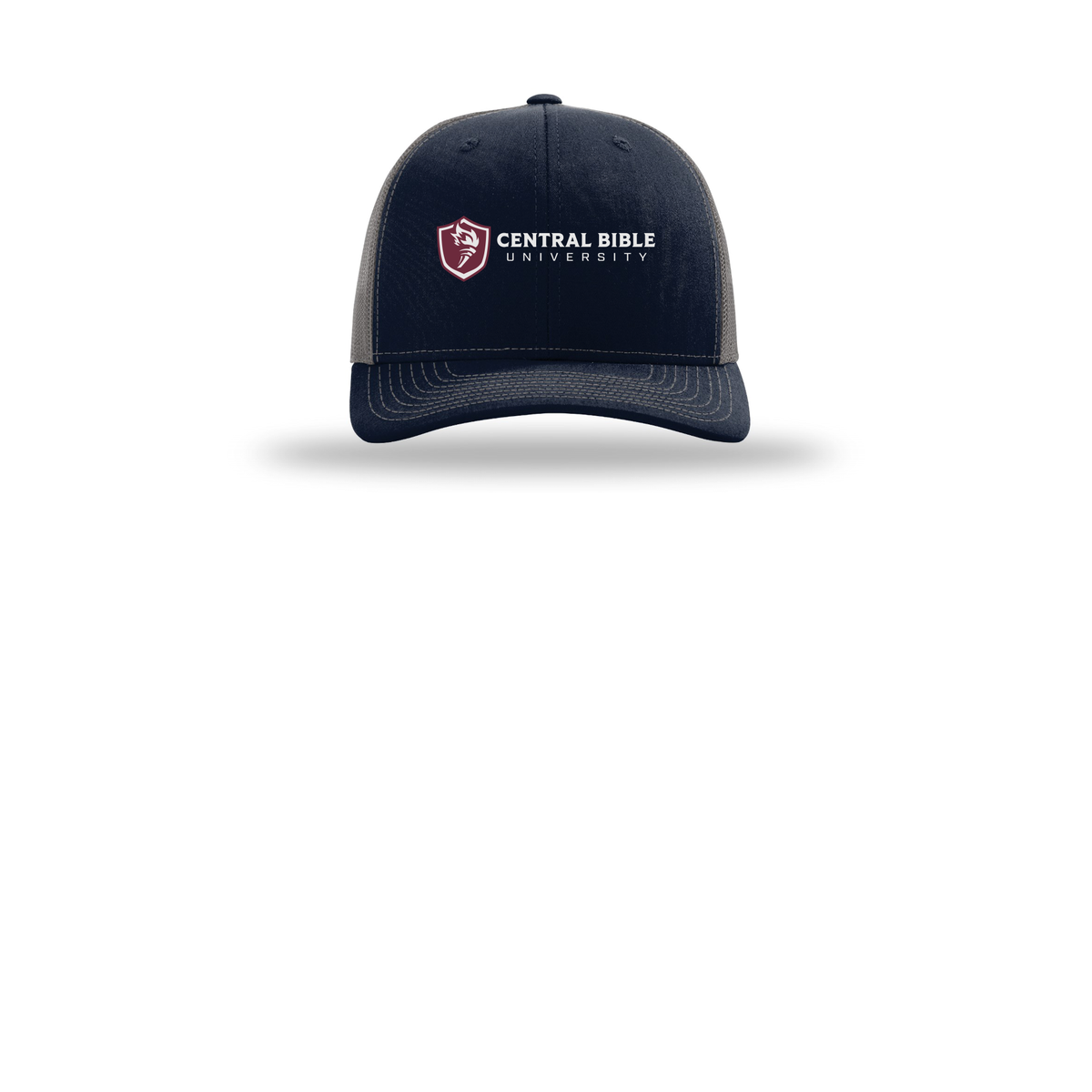 centralbible-richardson-trucker-cap-embroidery-capfront-R112-navycharcoal-flat-front