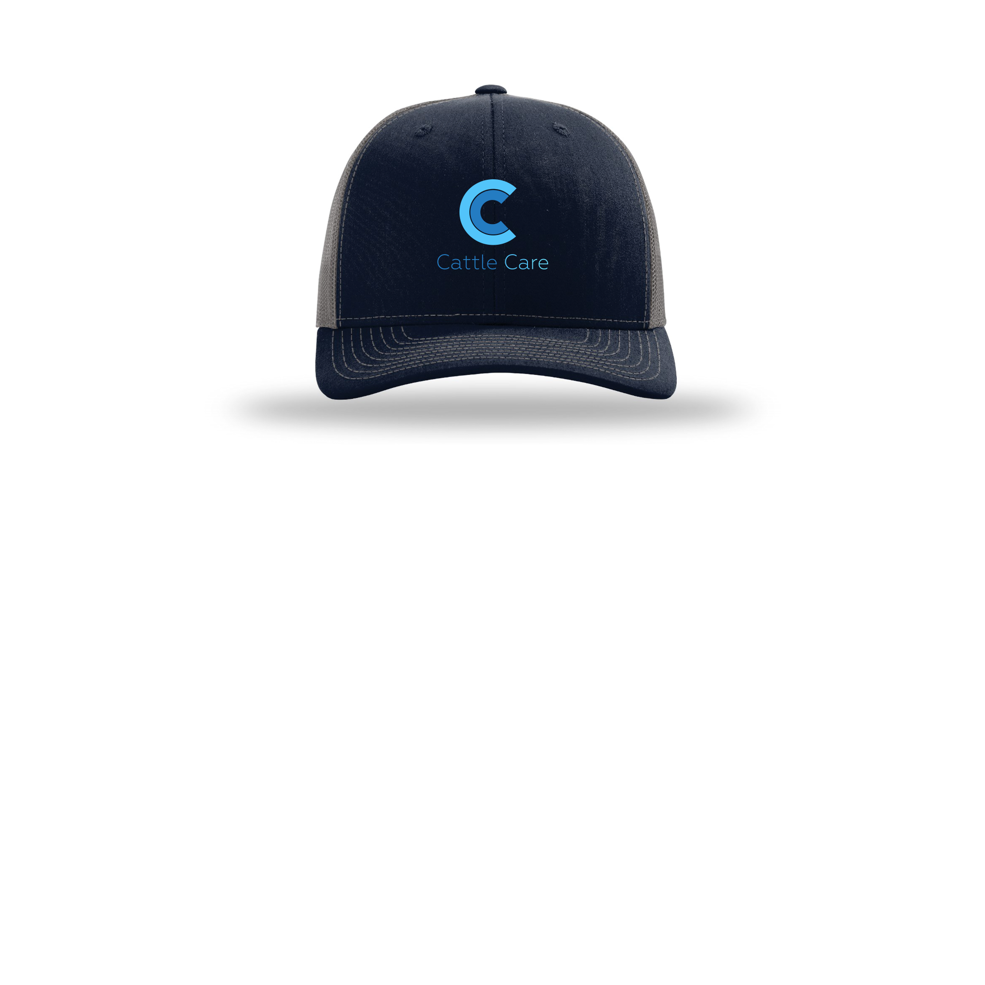 cattle-care-richardson-trucker-cap-embroidery-capfront-R112-navycharcoal-flat-front