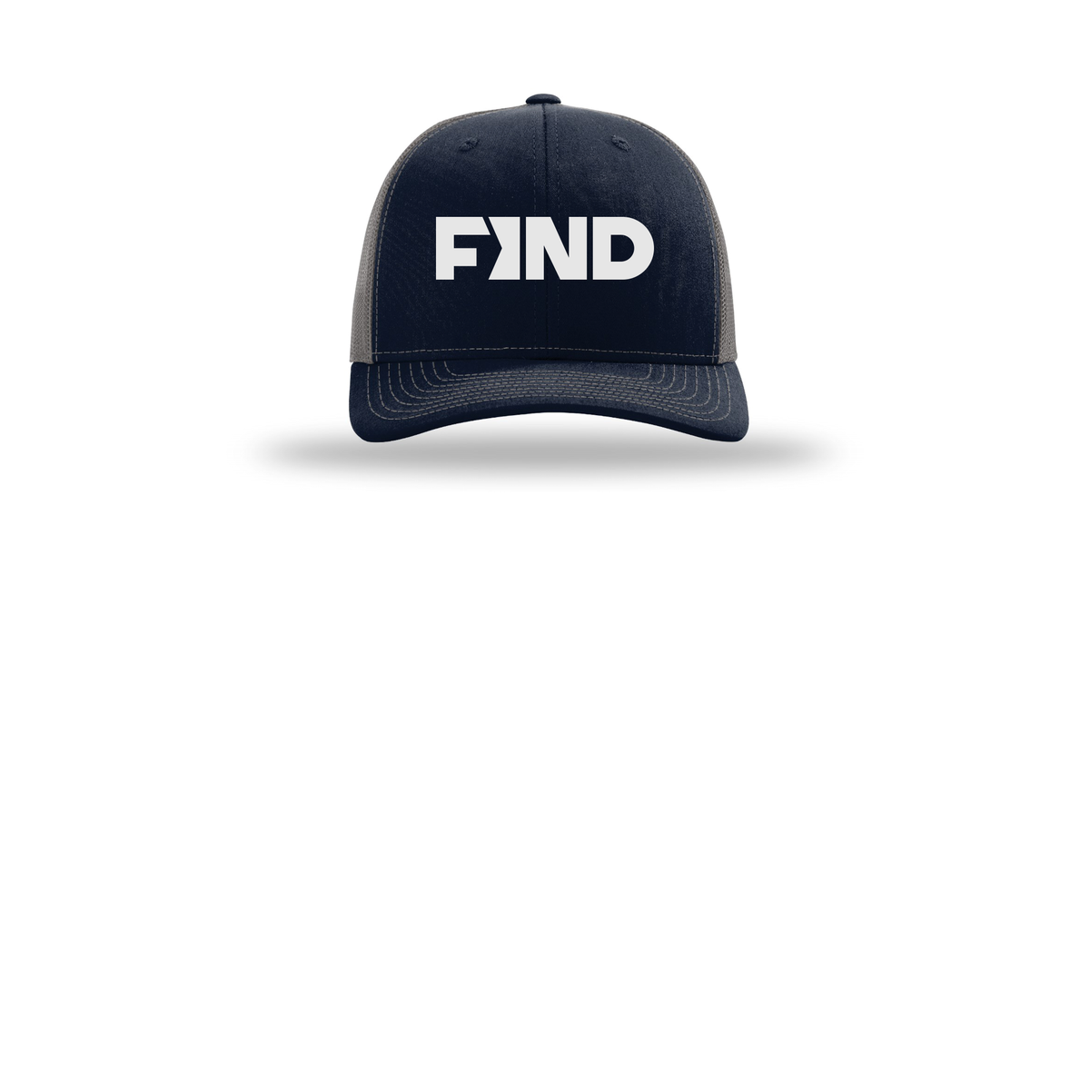 findrealestate-richardson-trucker-cap-embroidery-capfront-R112-navycharcoal-flat-front