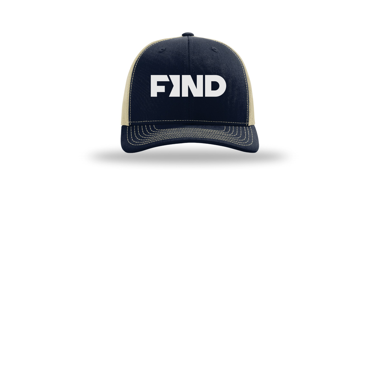 findrealestate-richardson-trucker-cap-embroidery-capfront-R112-navykhaki-flat-front