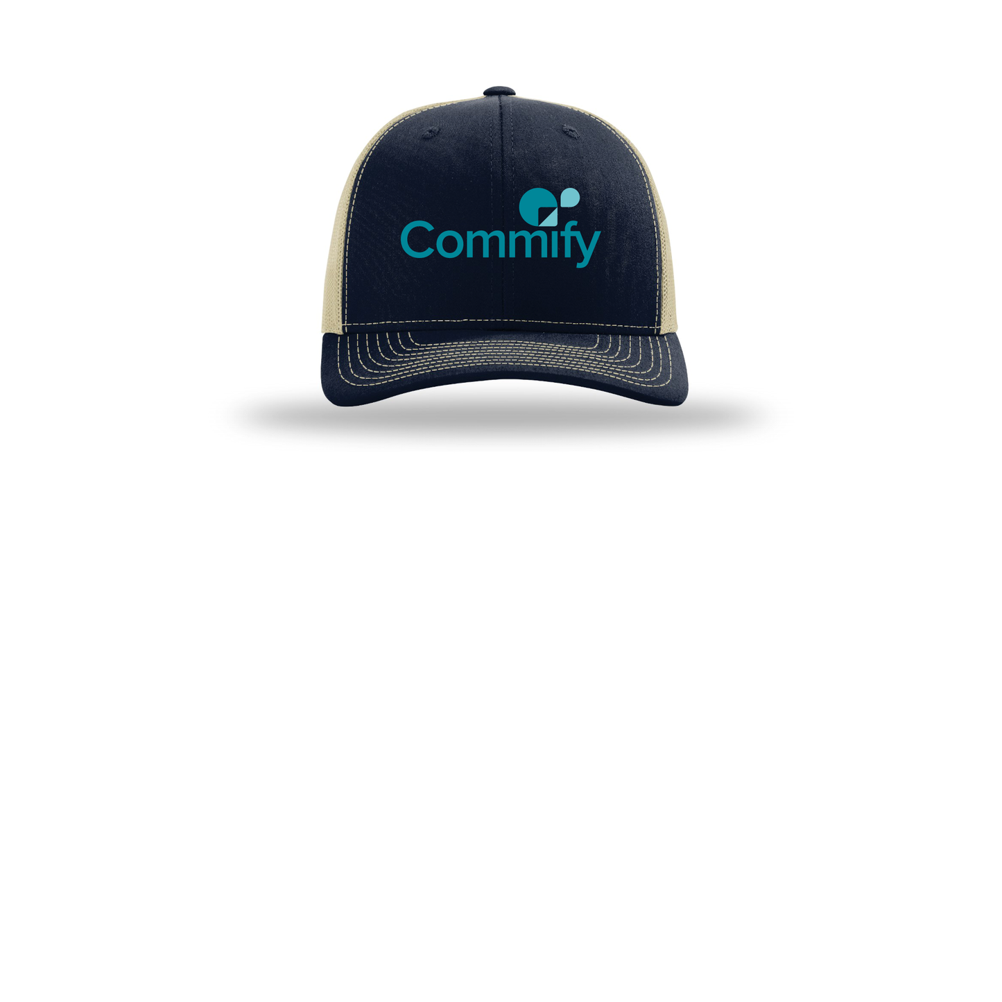 commify-richardson-trucker-cap-embroidery-capfront-R112-navykhaki-flat-front