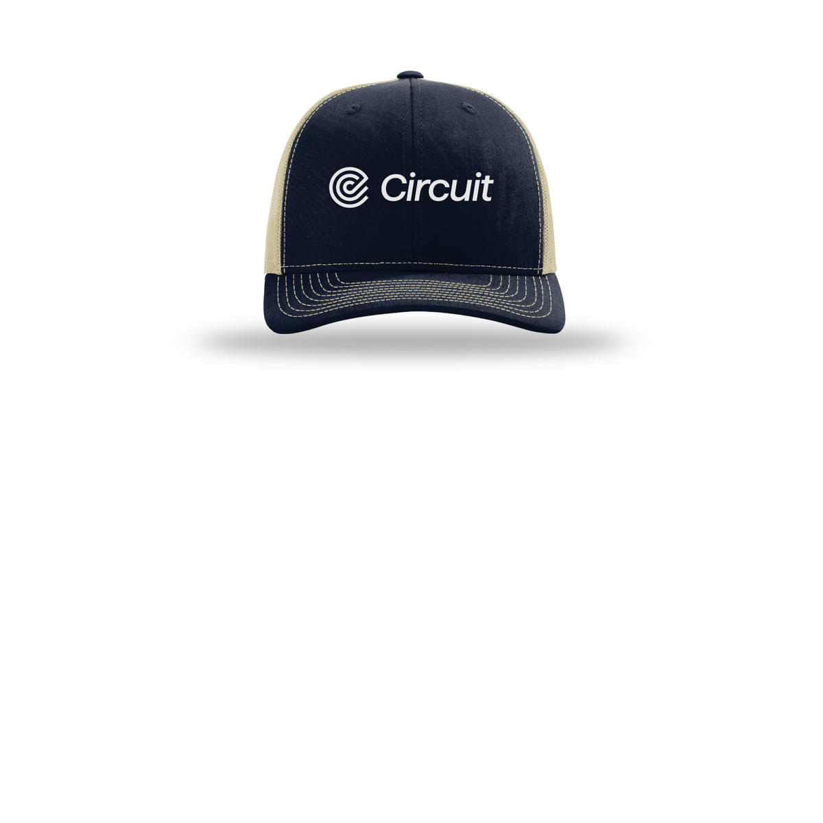 ridecircuit-richardson-trucker-cap-embroidery-capfront-R112-navykhaki-flat-front