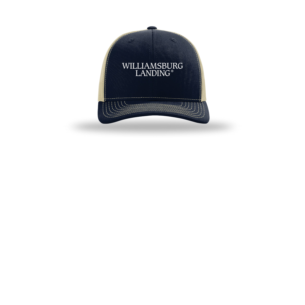 williamsburglanding-richardson-trucker-cap-embroidery-capfront-R112-navykhaki-flat-front