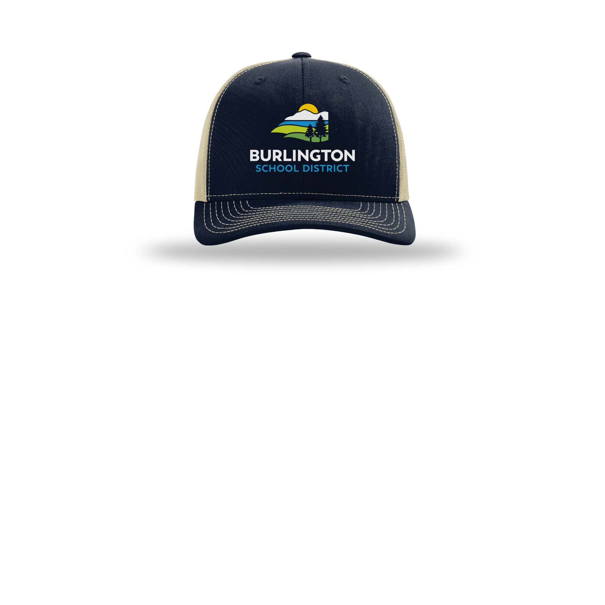 bsdvt-richardson-trucker-cap-embroidery-capfront-R112-navykhaki-flat-front