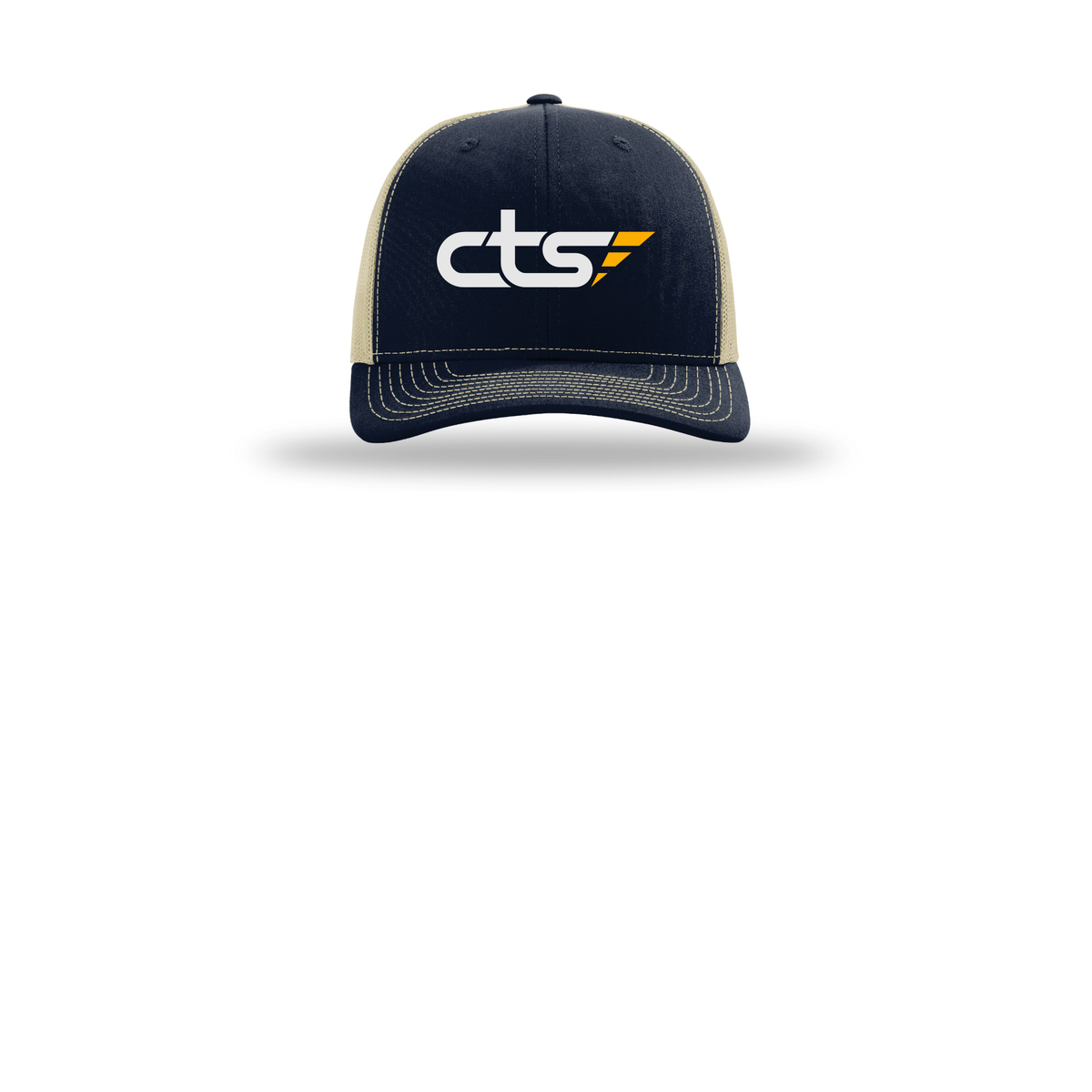 cts1-richardson-trucker-cap-embroidery-capfront-R112-navykhaki-flat-front