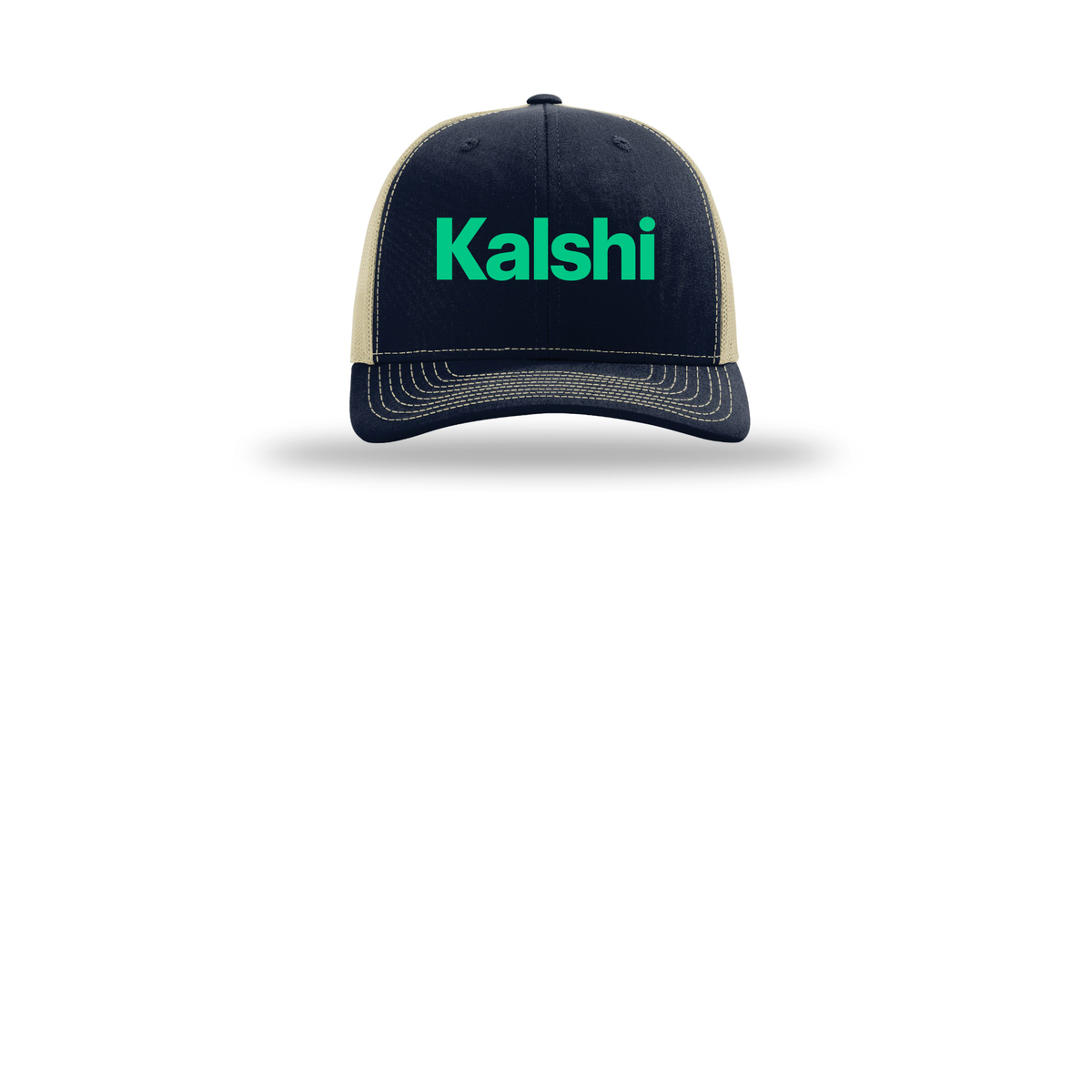 kalshi-richardson-trucker-cap-embroidery-capfront-R112-navykhaki-flat-front