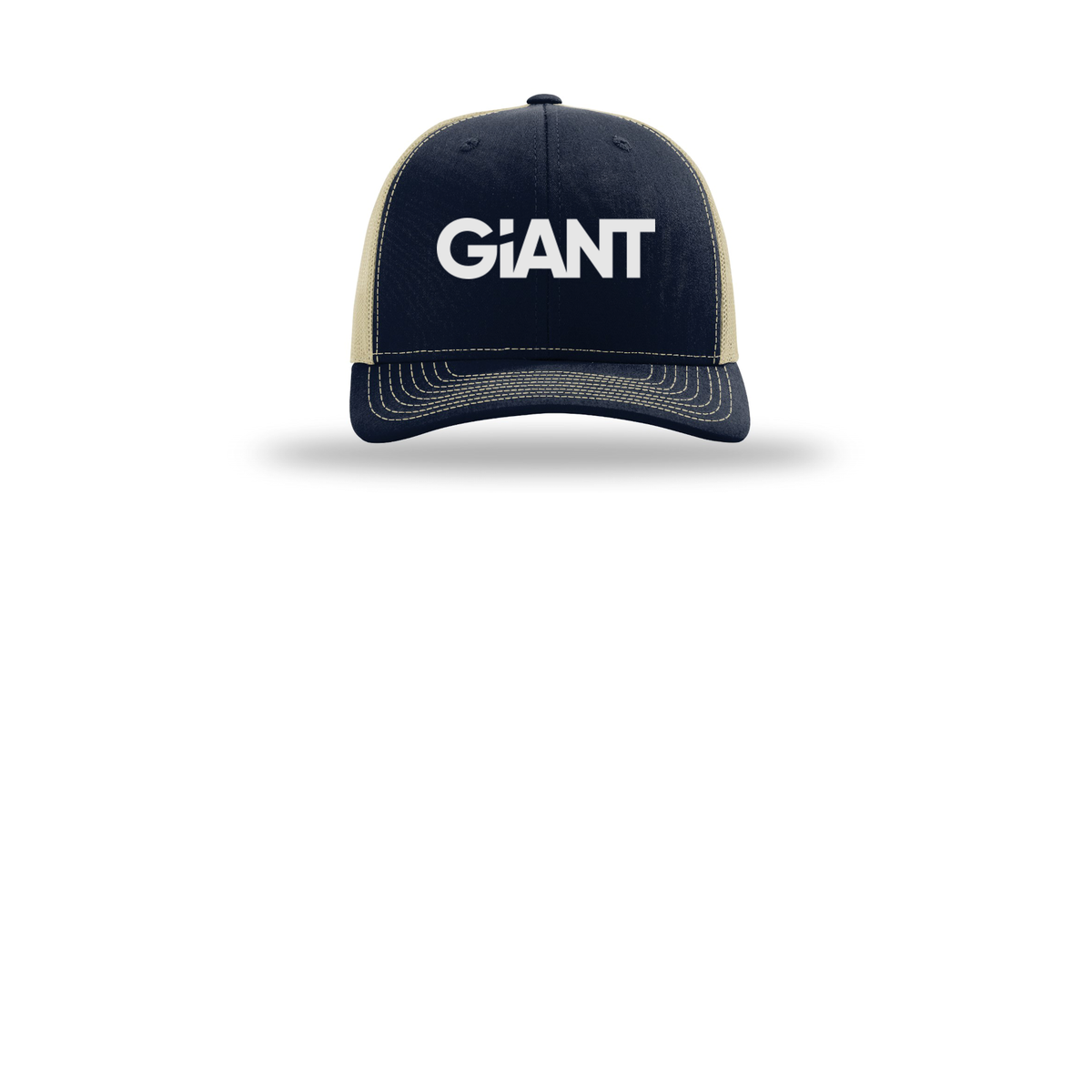 giantworldwide-richardson-trucker-cap-embroidery-capfront-R112-navykhaki-flat-front