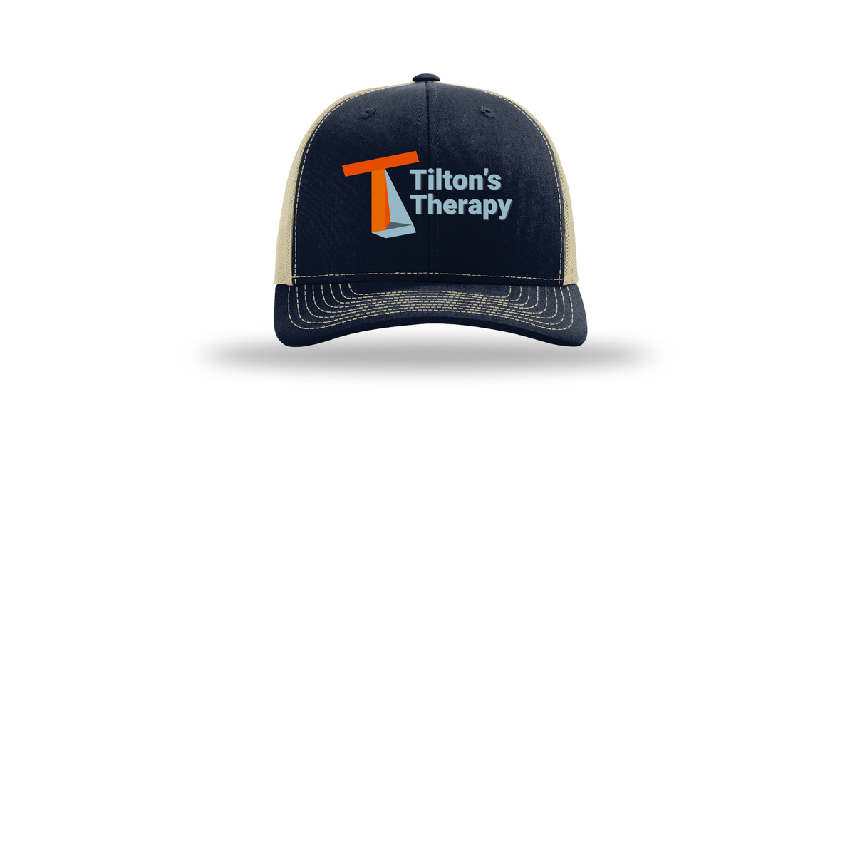 tiltonstherapy-richardson-trucker-cap-embroidery-capfront-R112-navykhaki-flat-front