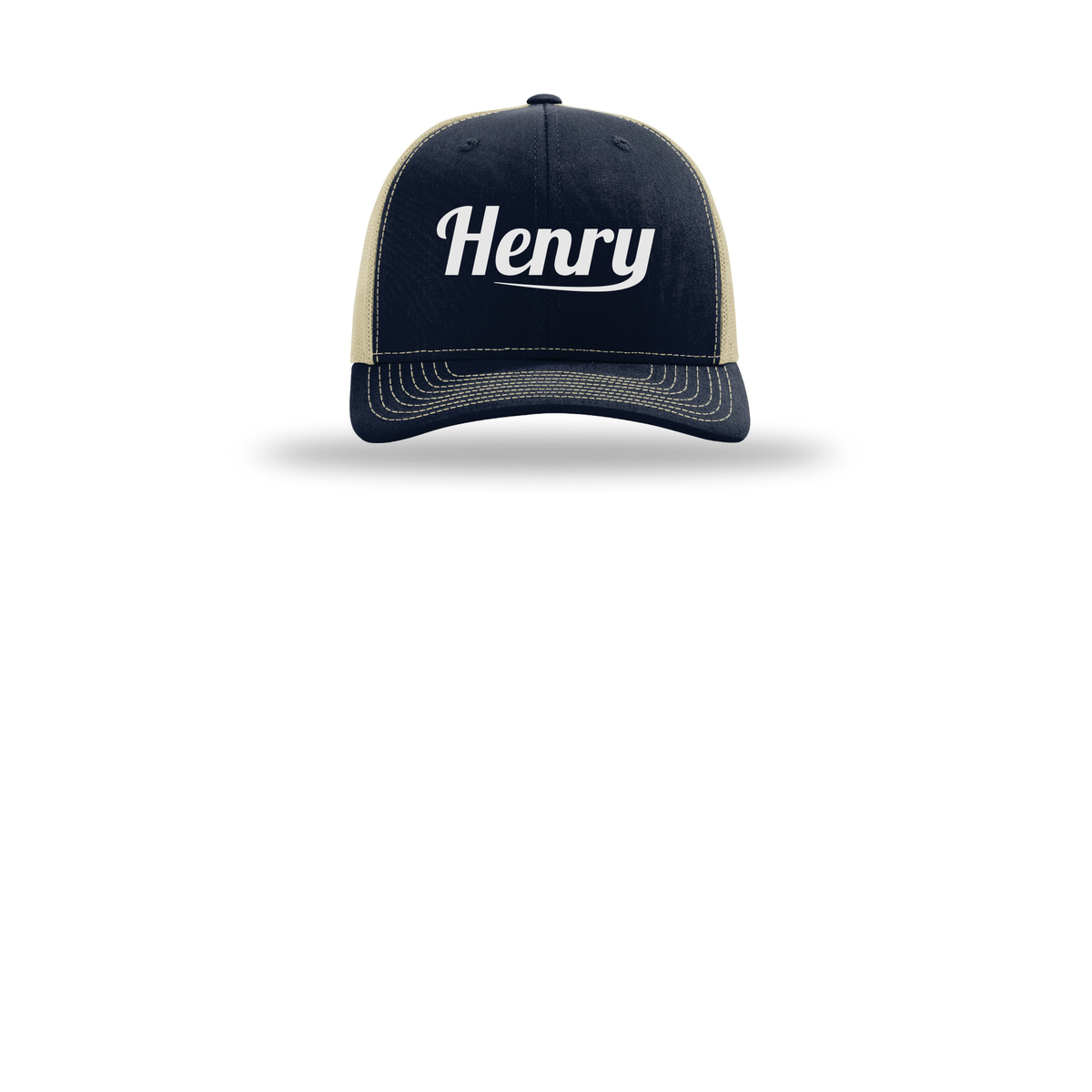 henrymeds-richardson-trucker-cap-embroidery-capfront-R112-navykhaki-flat-front