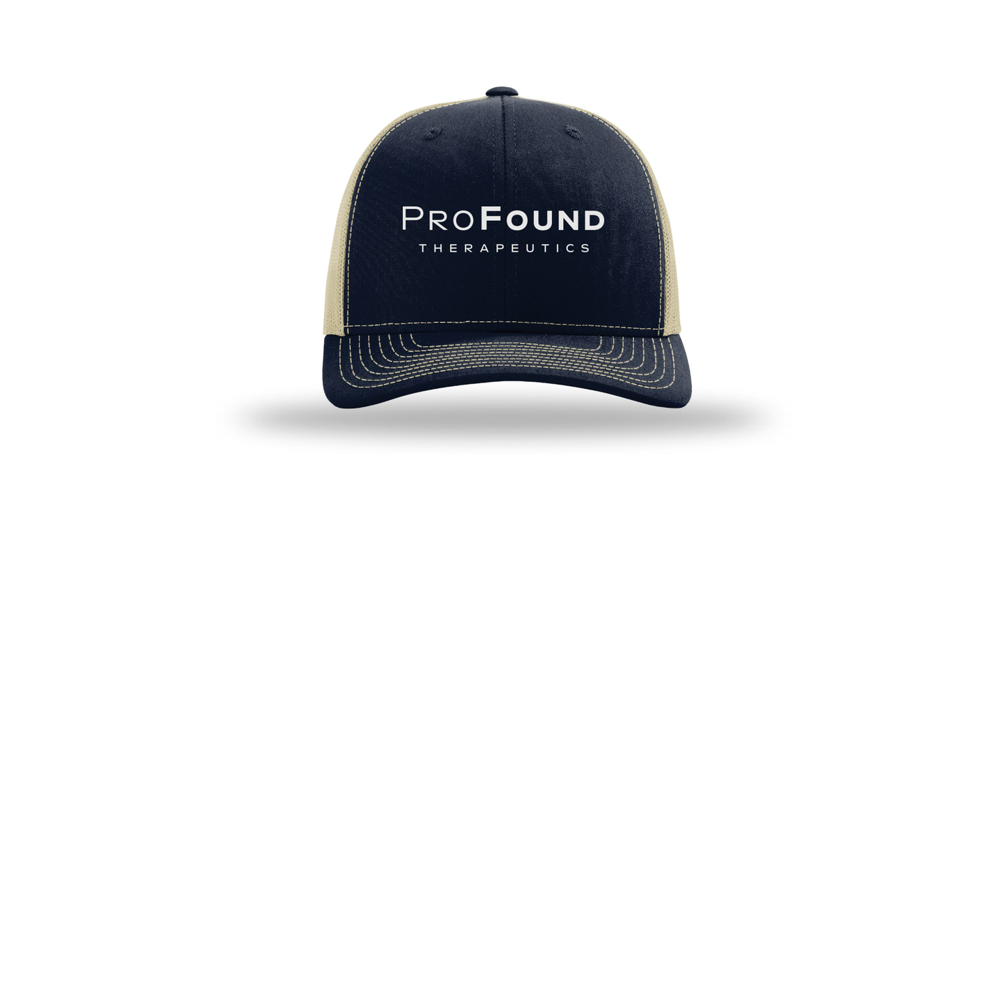 profoundtx-richardson-trucker-cap-embroidery-capfront-R112-navykhaki-flat-front