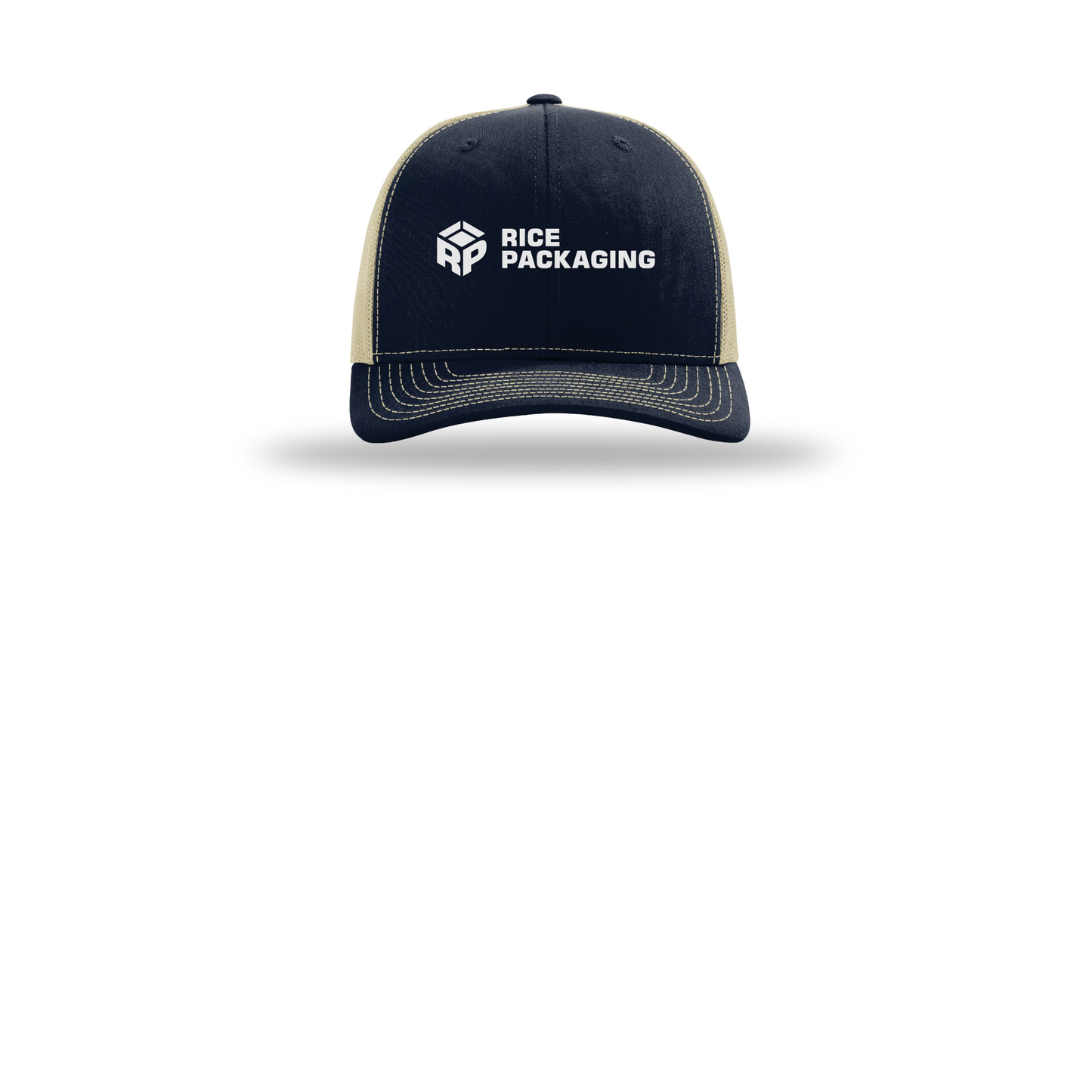 ricepackaging-richardson-trucker-cap-embroidery-capfront-R112-navykhaki-flat-front