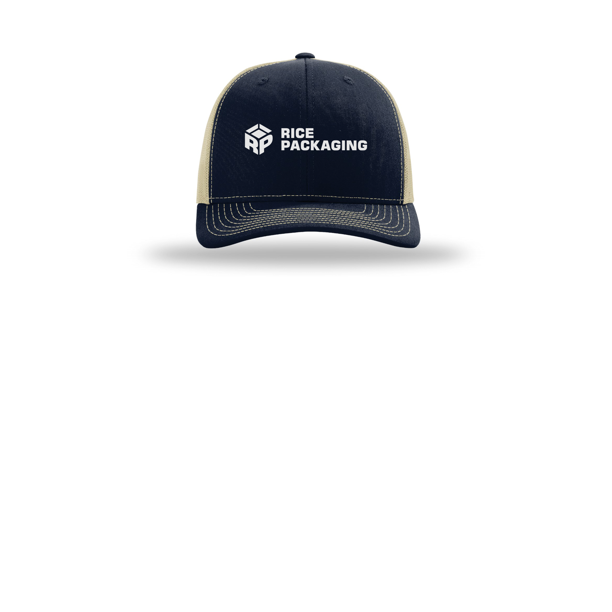 ricepackaging-richardson-trucker-cap-embroidery-capfront-R112-navykhaki-flat-front