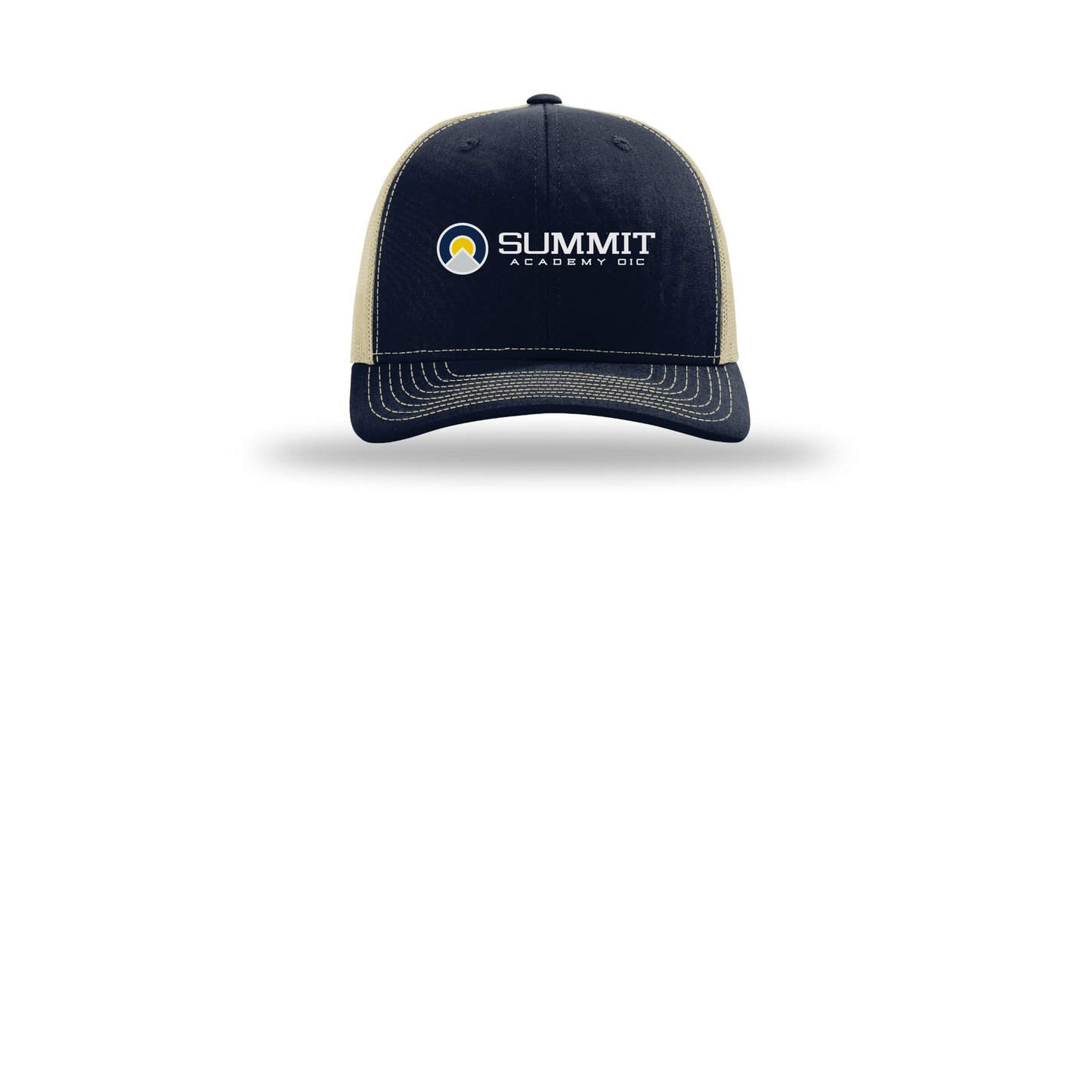 saoic-richardson-trucker-cap-embroidery-capfront-R112-navykhaki-flat-front