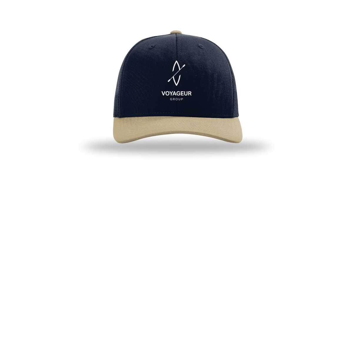 voyageurgroup-richardson-trucker-cap-embroidery-capfront-R112-navynavykhaki-flat-front