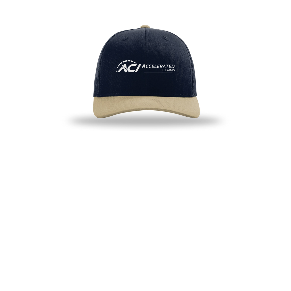 accelclaims-richardson-trucker-cap-embroidery-capfront-R112-navynavykhaki-flat-front