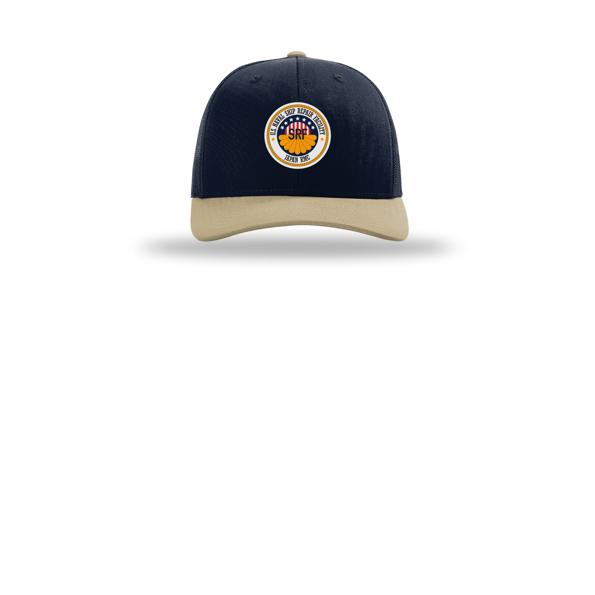 srf-jrmc-richardson-trucker-cap-embroidery-capfront-R112-navynavykhaki-flat-front