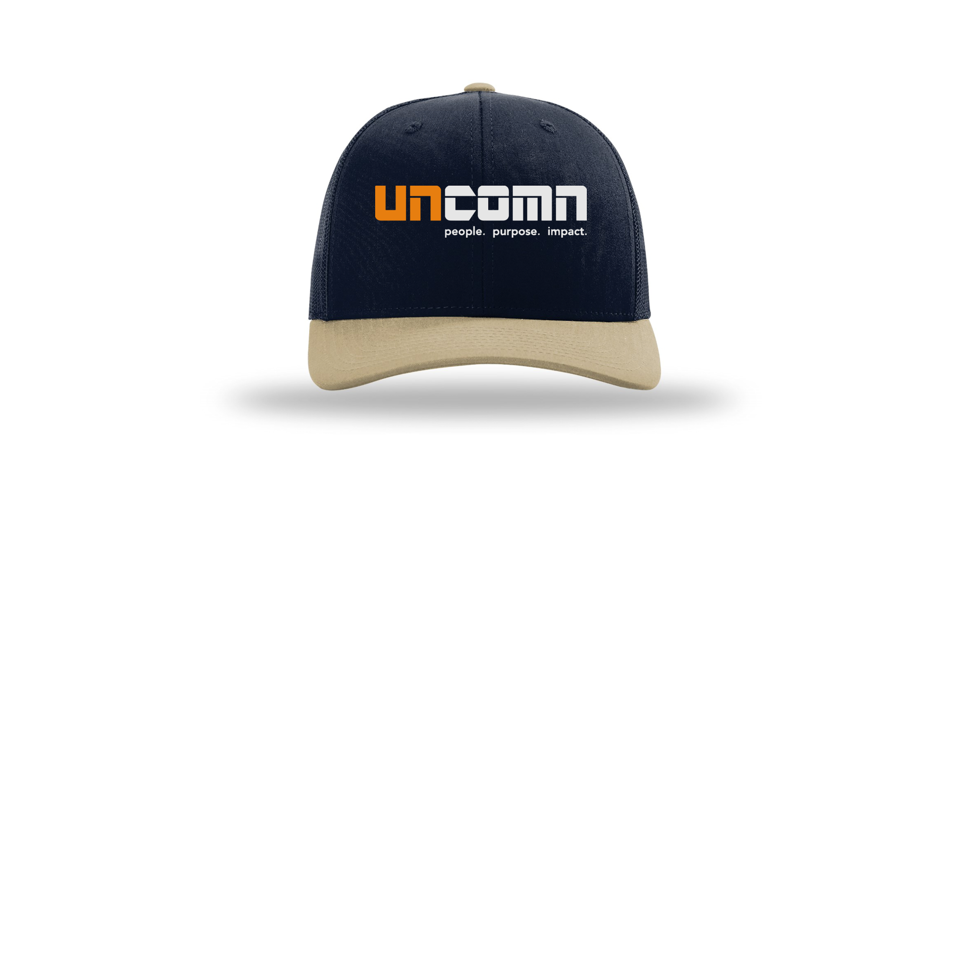 uncomn-richardson-trucker-cap-embroidery-capfront-R112-navynavykhaki-flat-front