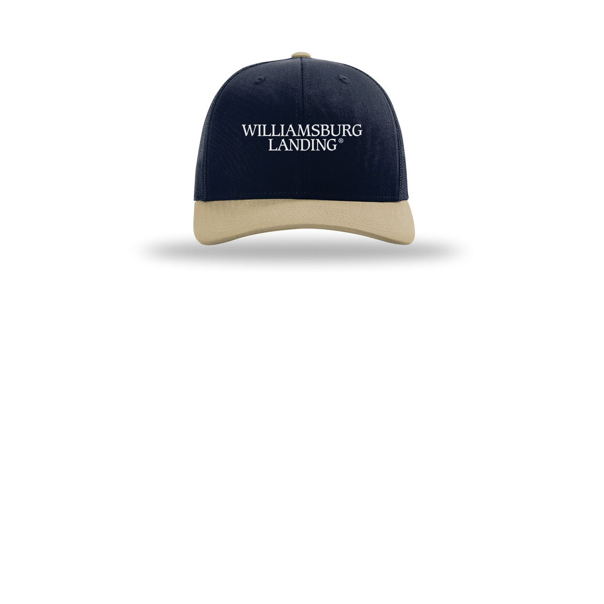 williamsburglanding-richardson-trucker-cap-embroidery-capfront-R112-navynavykhaki-flat-front