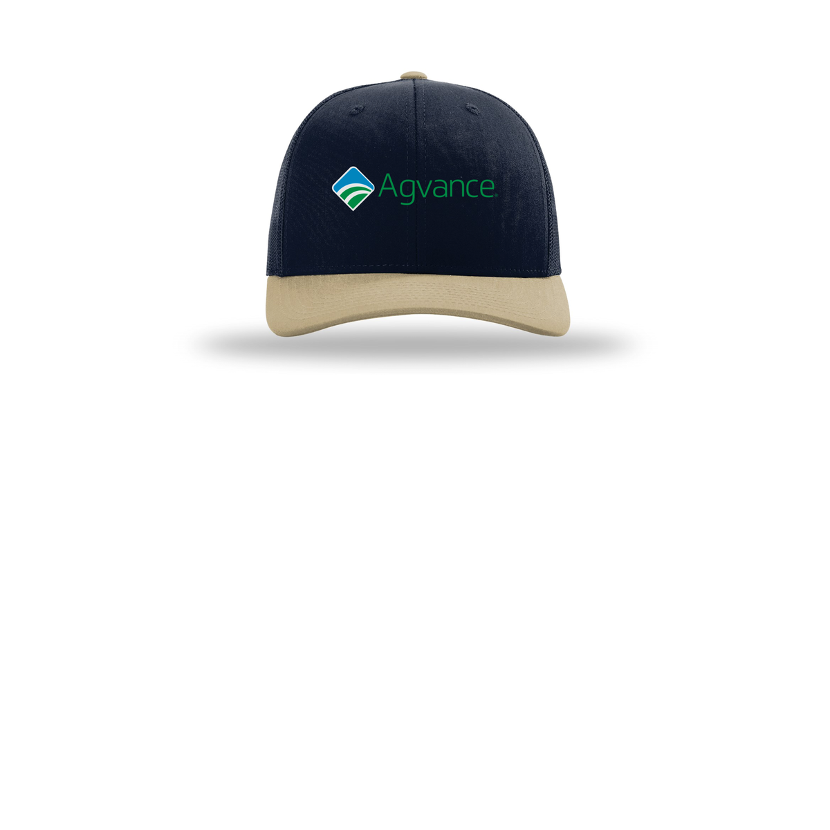 agvance-richardson-trucker-cap-embroidery-capfront-R112-navynavykhaki-flat-front