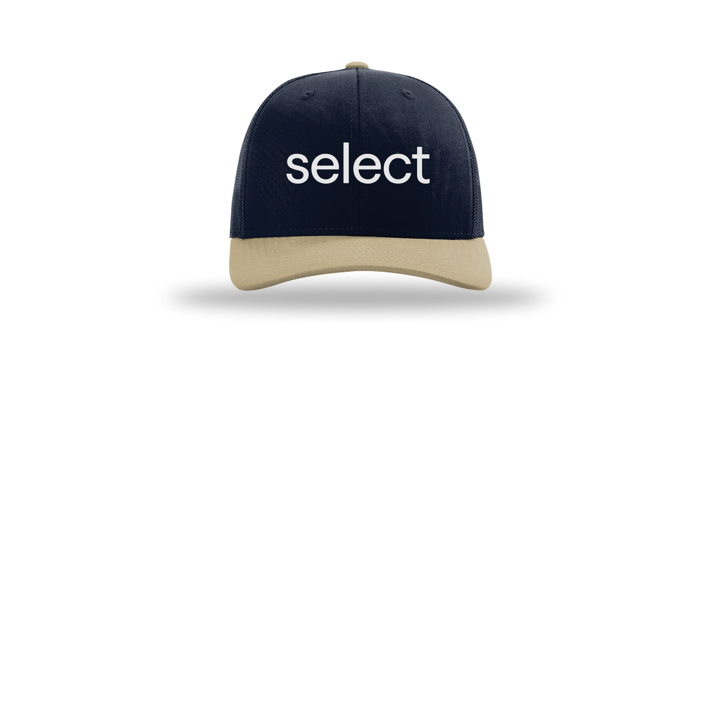 meetselect-richardson-trucker-cap-embroidery-capfront-R112-navynavykhaki-flat-front