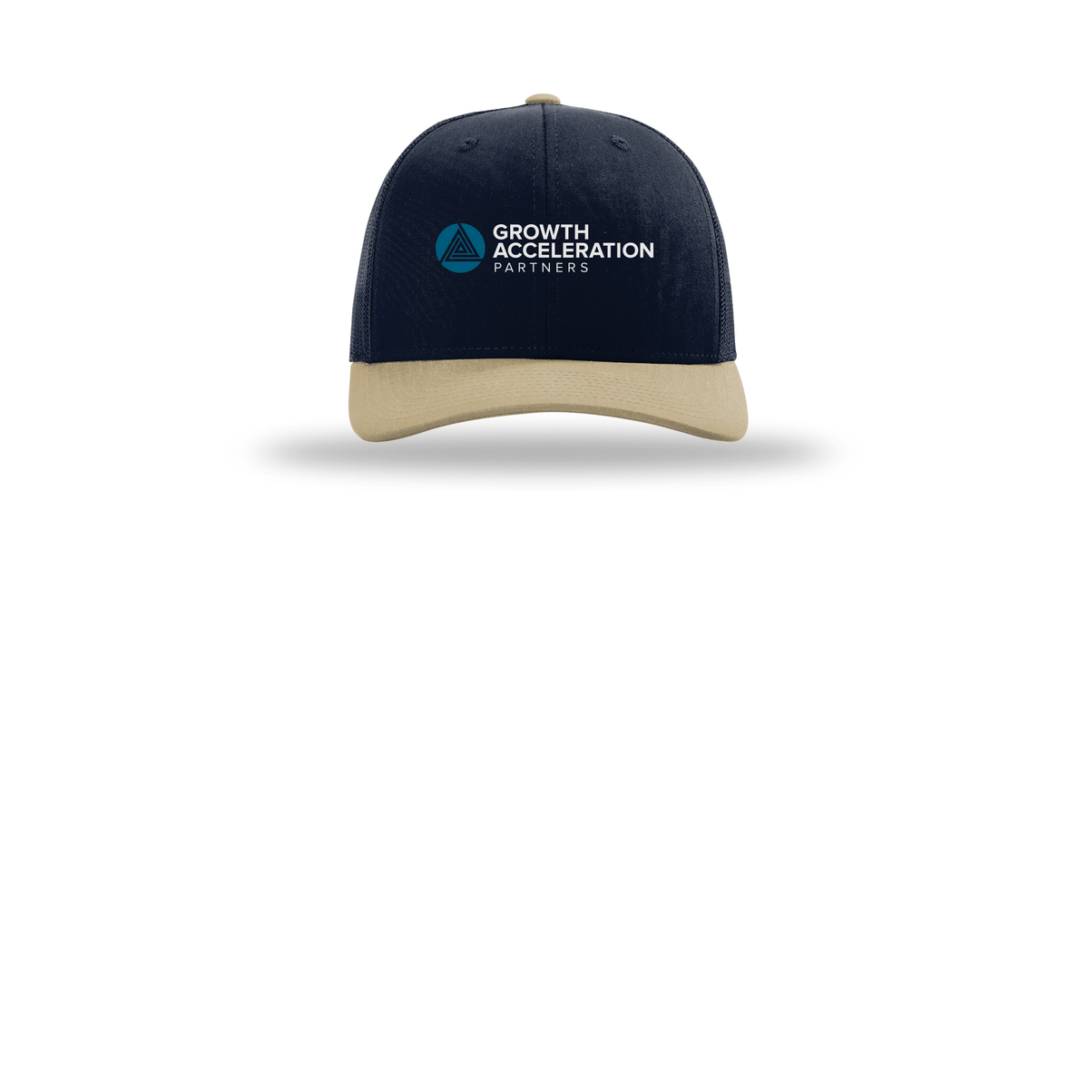 growthaccelerationpartners-richardson-trucker-cap-embroidery-capfront-R112-navynavykhaki-flat-front