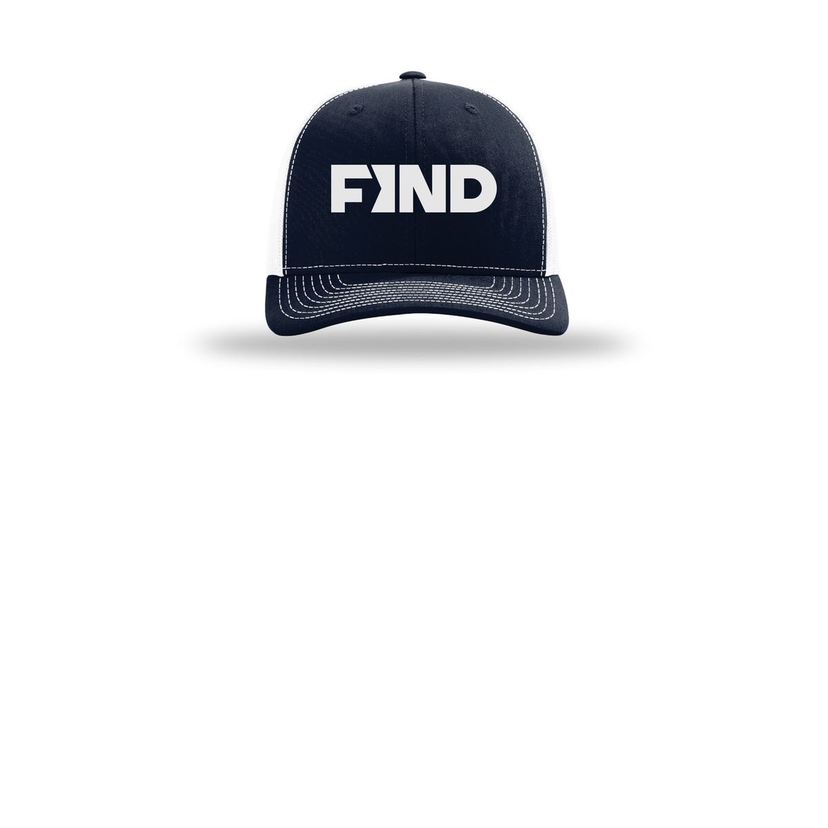 findrealestate-richardson-trucker-cap-embroidery-capfront-R112-navywhite-flat-front