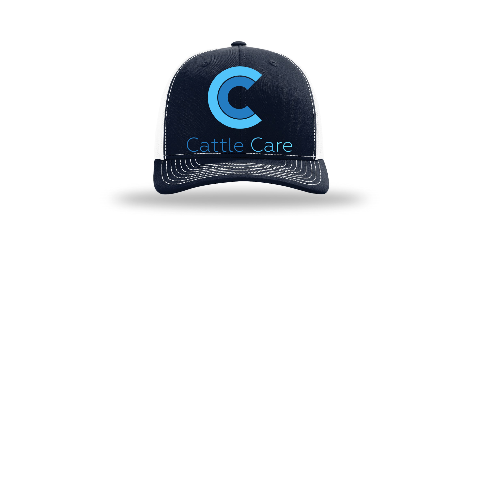 cattle-care-richardson-trucker-cap-embroidery-capfront-R112-navywhite-flat-front