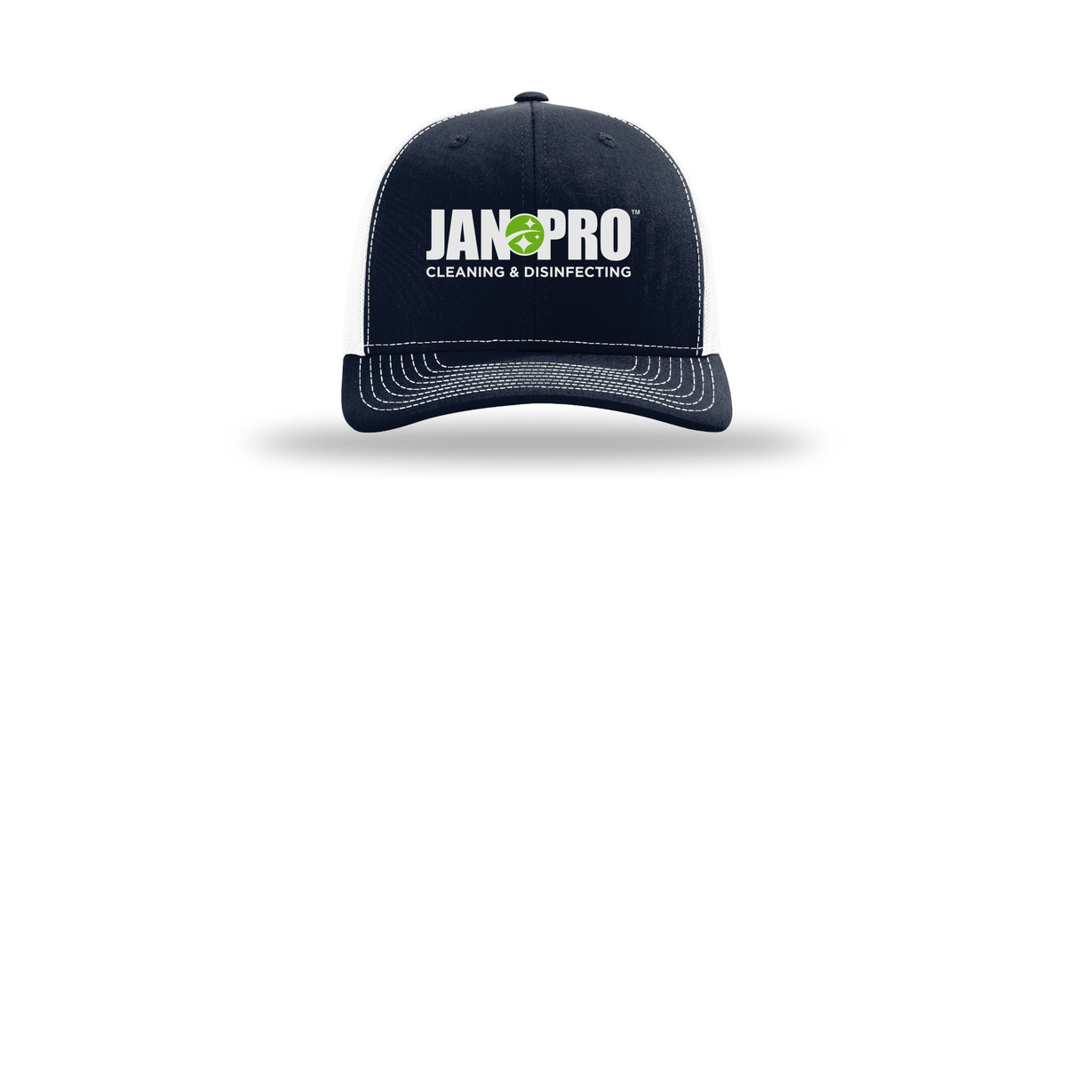 jan-pro-richardson-trucker-cap-embroidery-capfront-R112-navywhite-flat-front