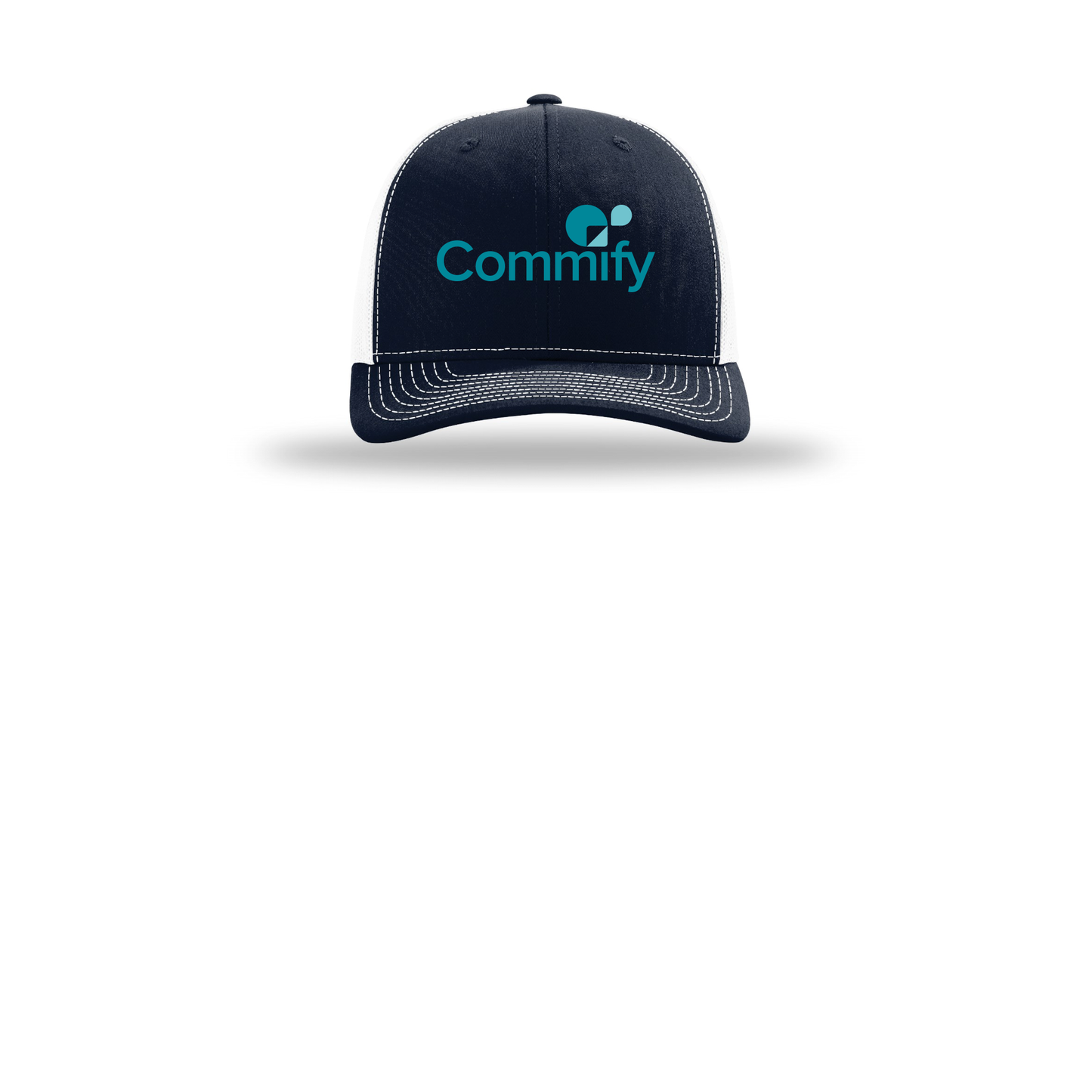commify-richardson-trucker-cap-embroidery-capfront-R112-navywhite-flat-front