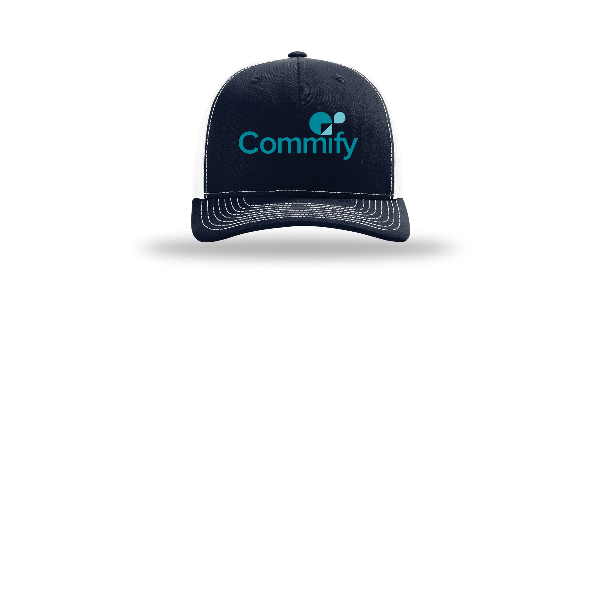 commify-richardson-trucker-cap-embroidery-capfront-R112-navywhite-flat-front